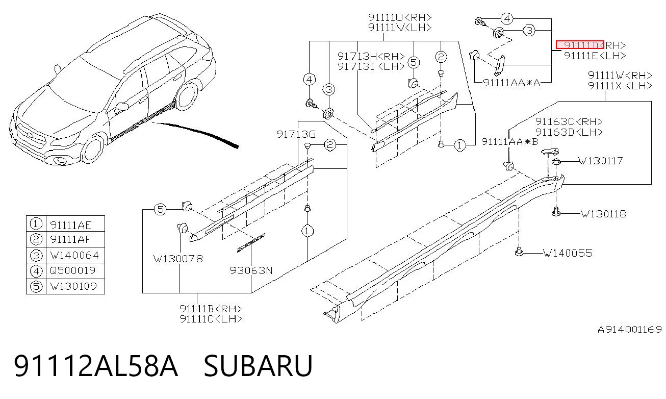 91112AL58A Subaru 