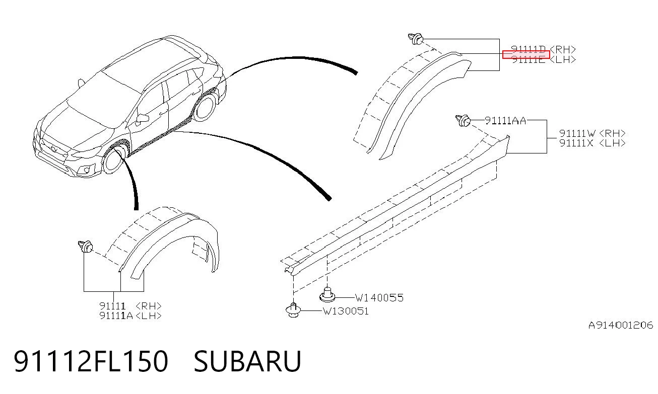 91112FL150 Subaru 