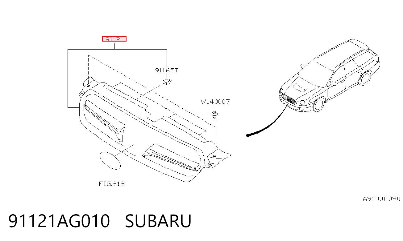 91121AG010 Subaru Решітка радіатора