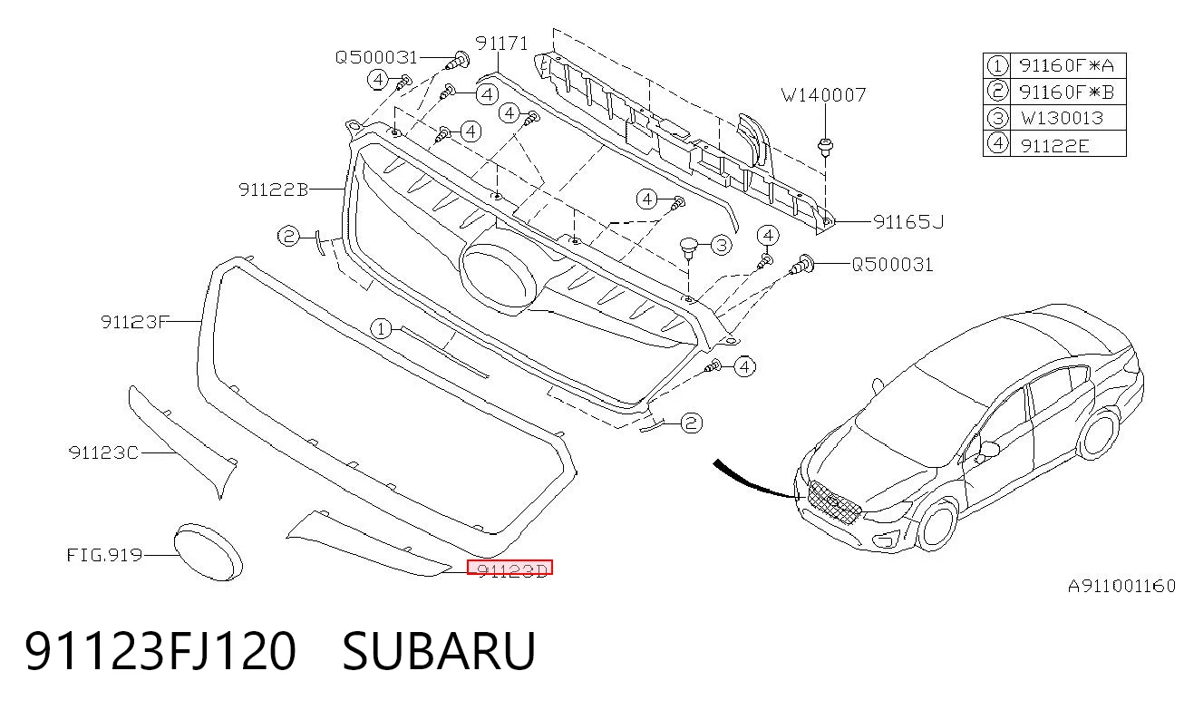 91123FJ120 Subaru 