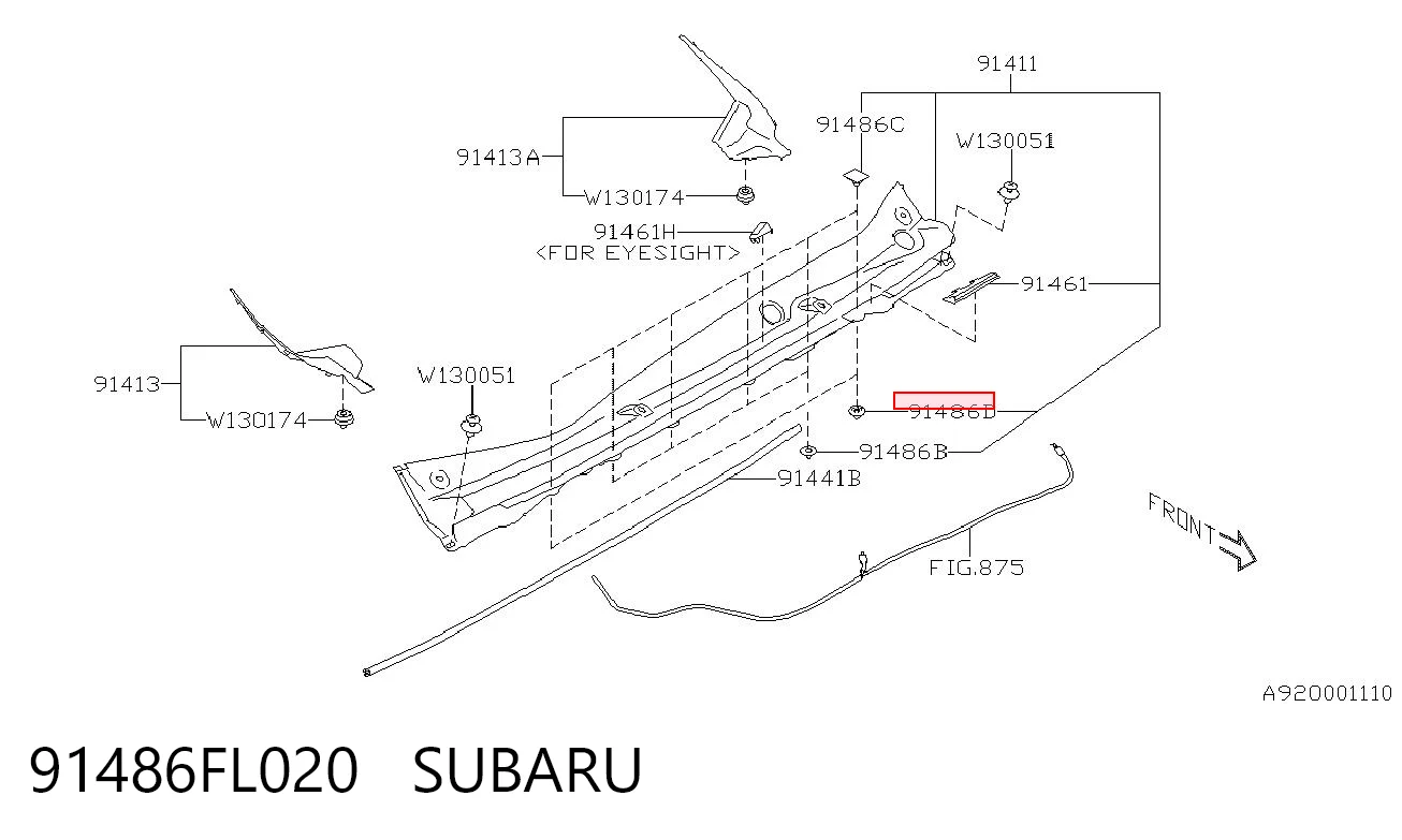 91486FL020 Subaru 