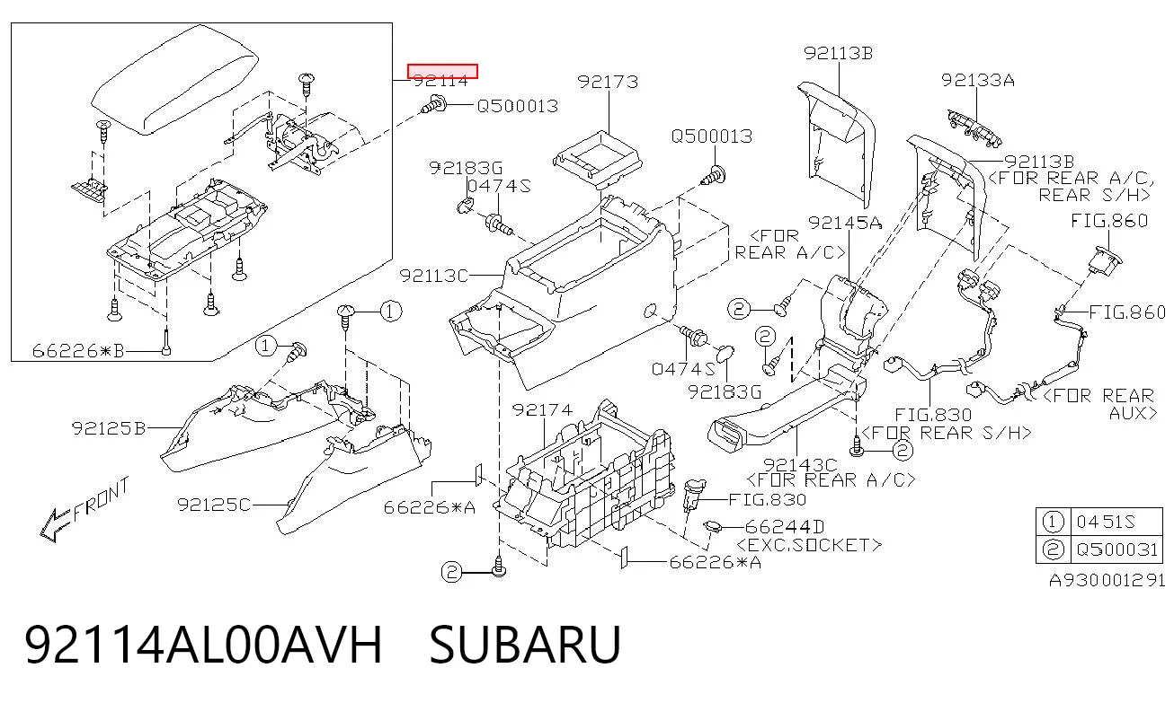 92114AL00AVH Subaru 