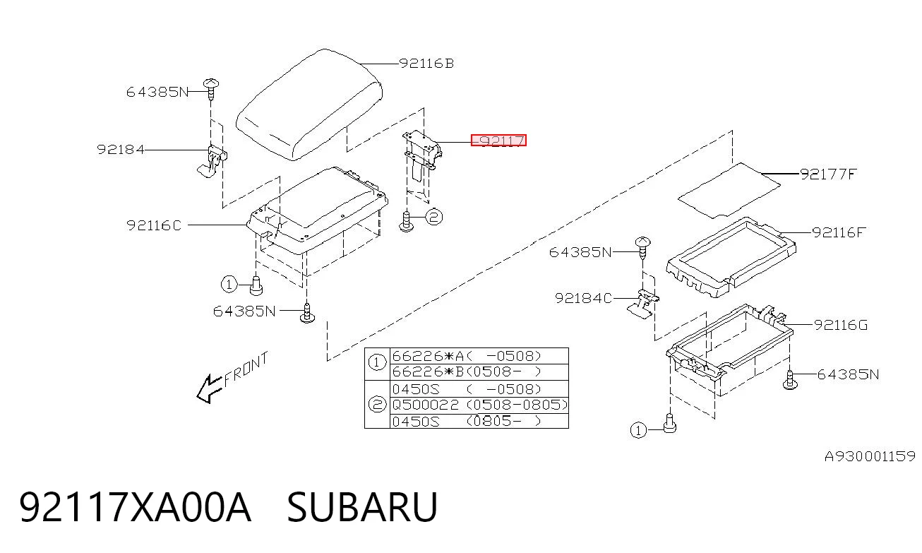 92117XA00A Subaru 