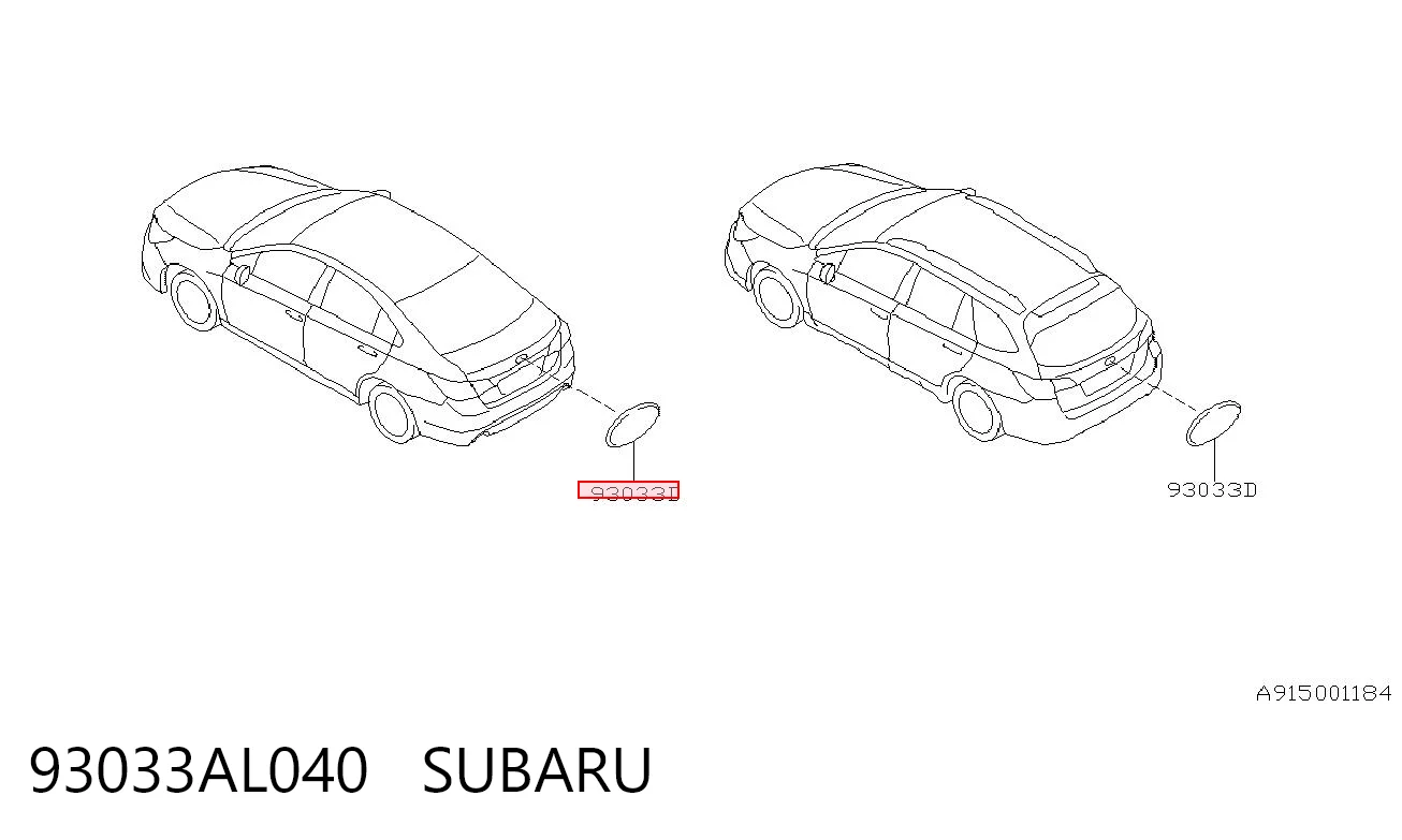 93033AL040 Subaru Емблема кришки багажника, фірмовий значок