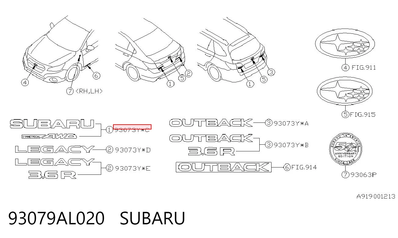 93079AL020 Subaru 