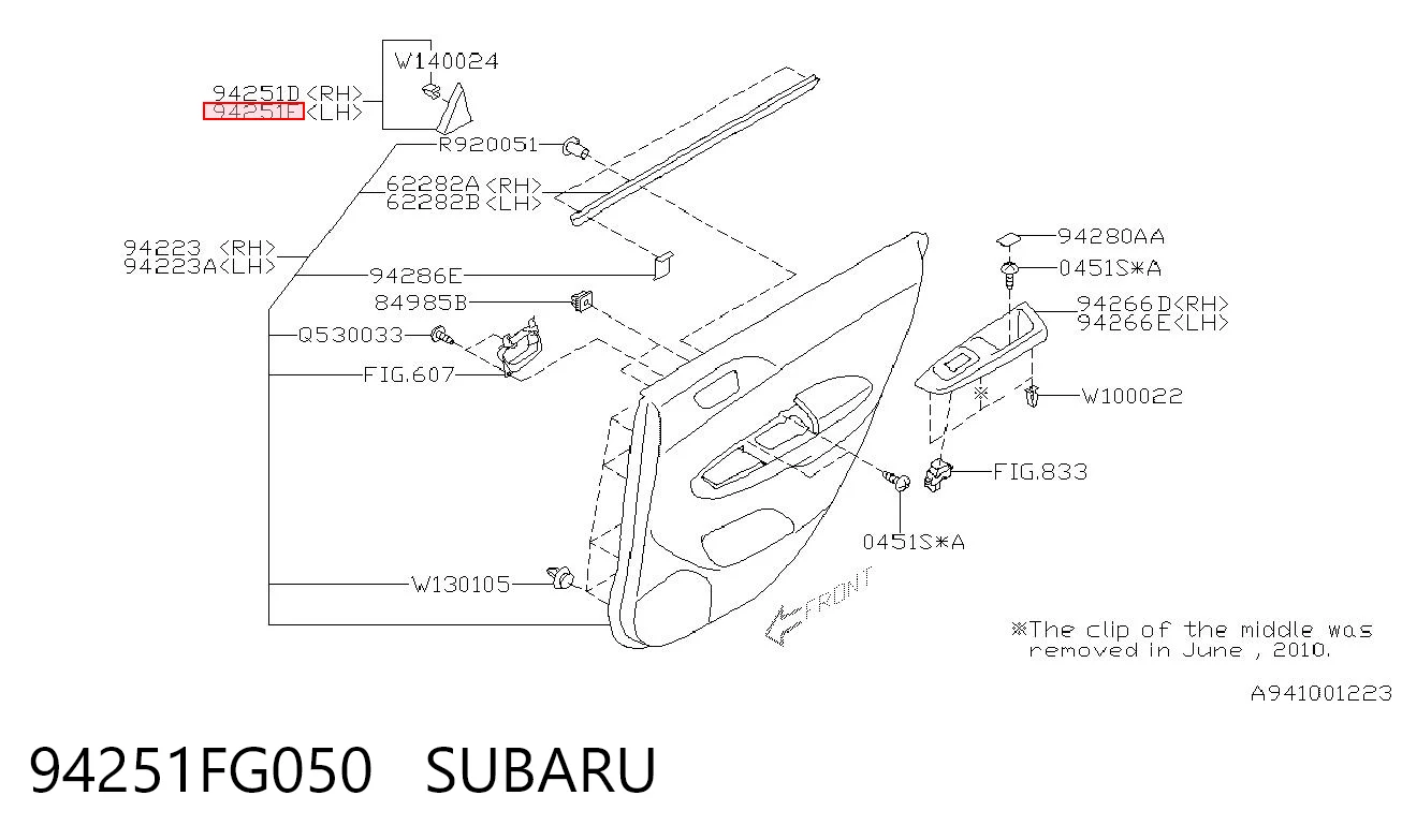 94251FG050 Subaru 
