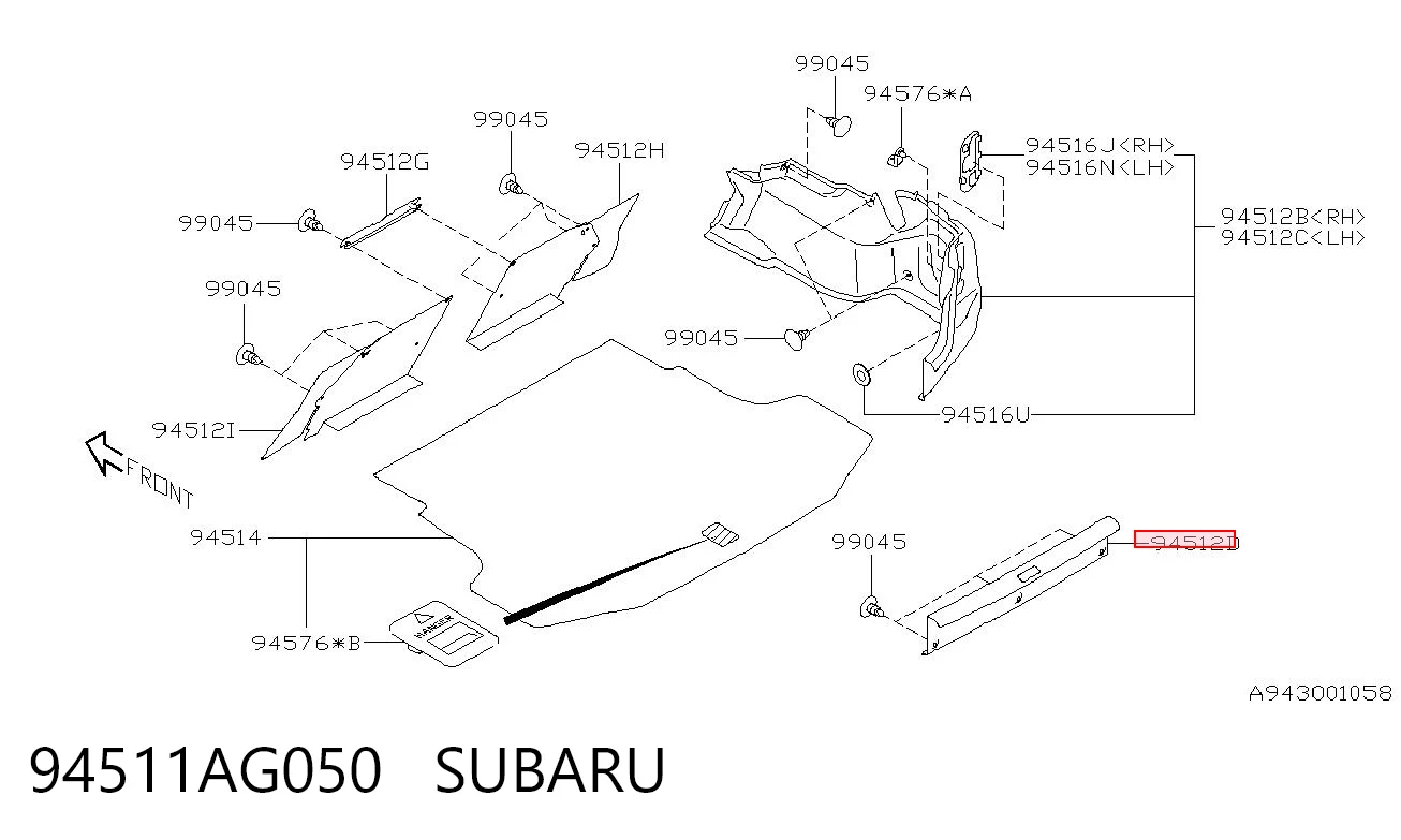94511AG050 Subaru 