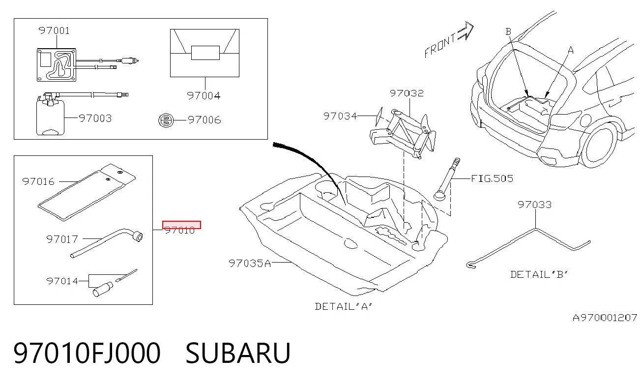 97010FJ000 Subaru 