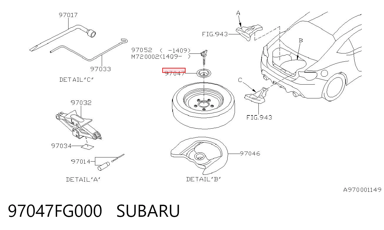 97047FG000 Subaru 