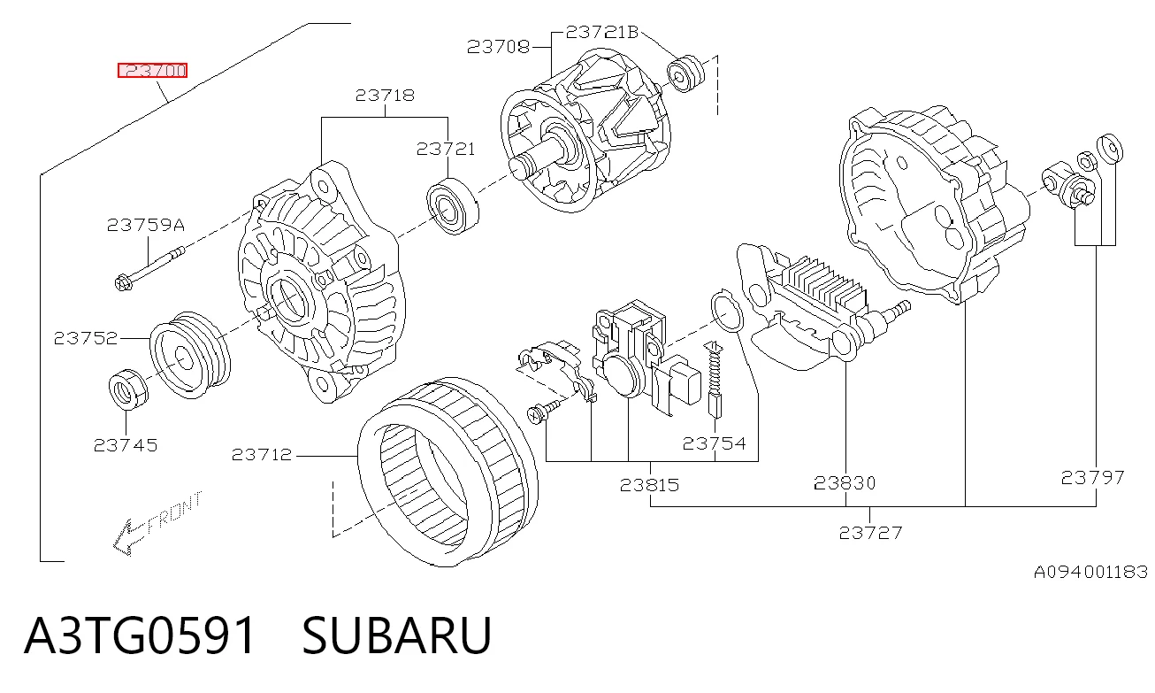 A3TG0591 Subaru Авто генератор