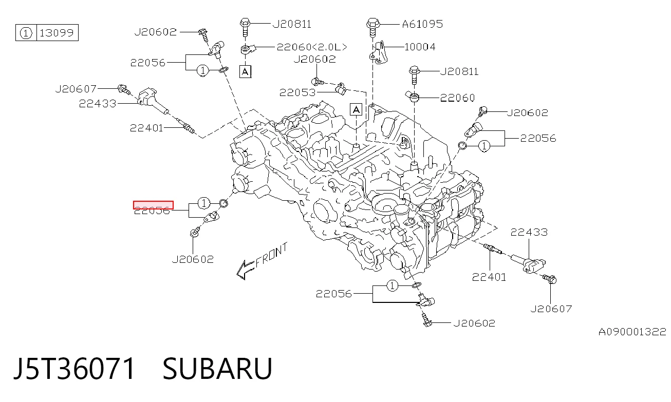 J5T36071 Subaru Датчик розподільного вала