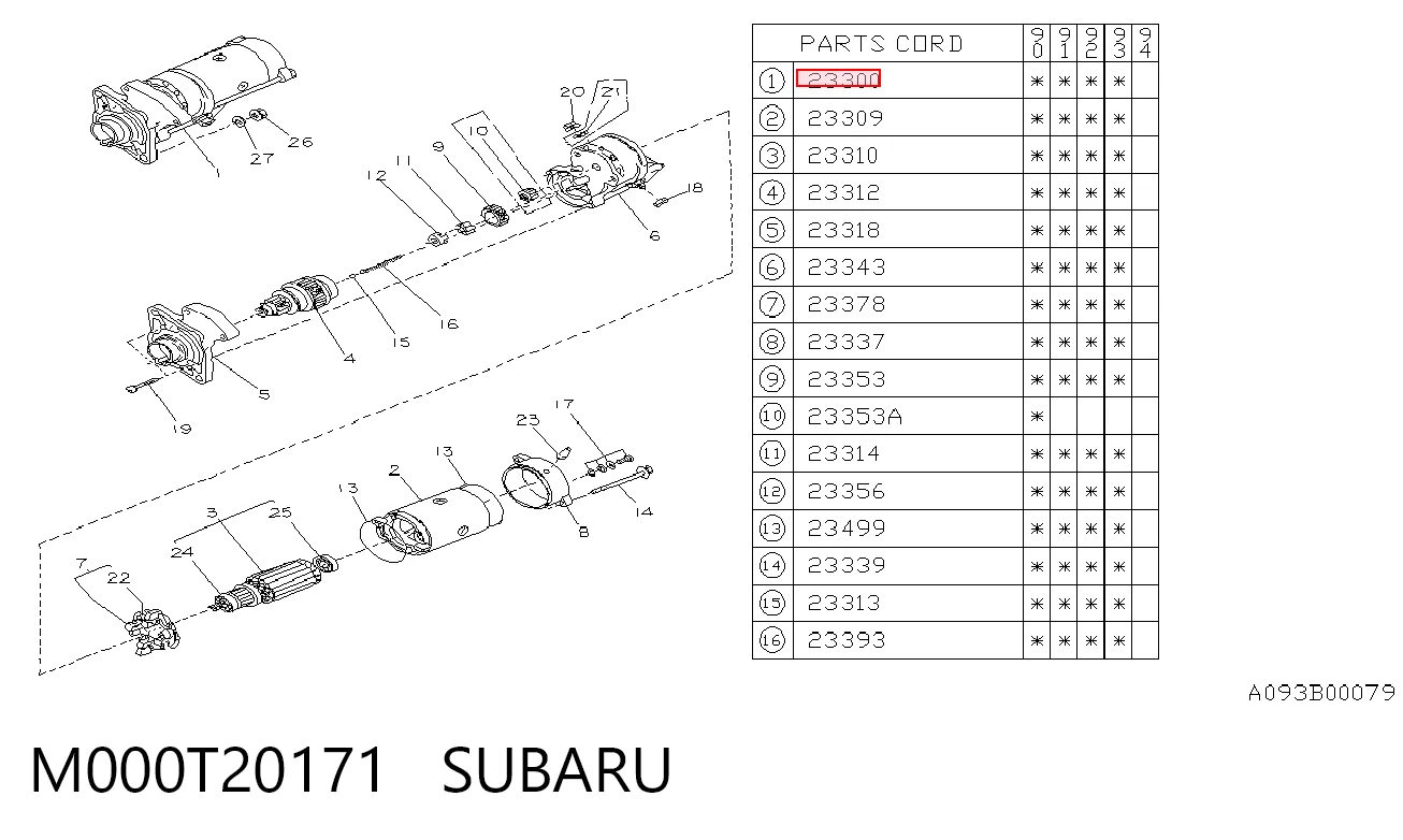M000T20171 Subaru Стартер двигуна