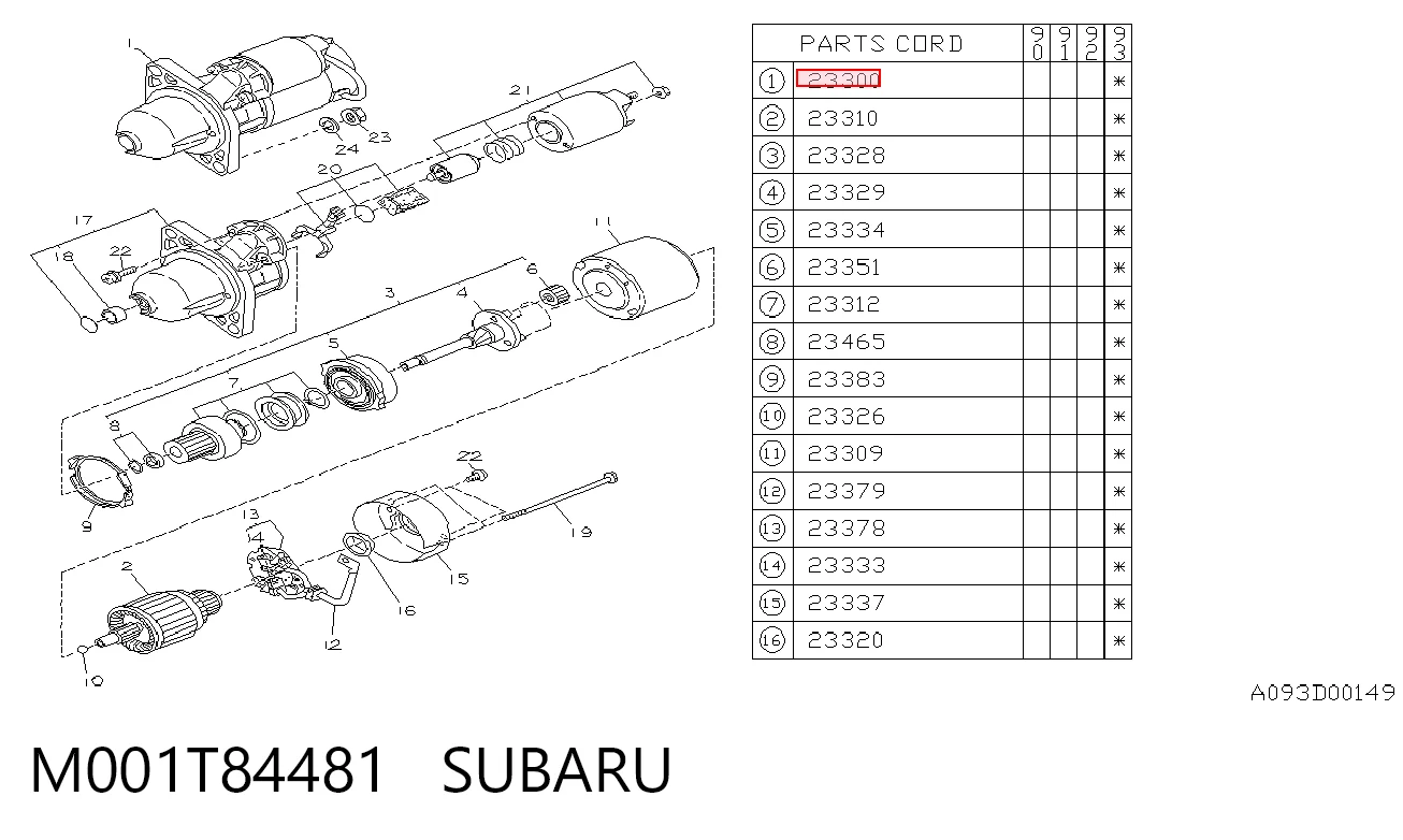M001T84481 Subaru Стартер двигуна