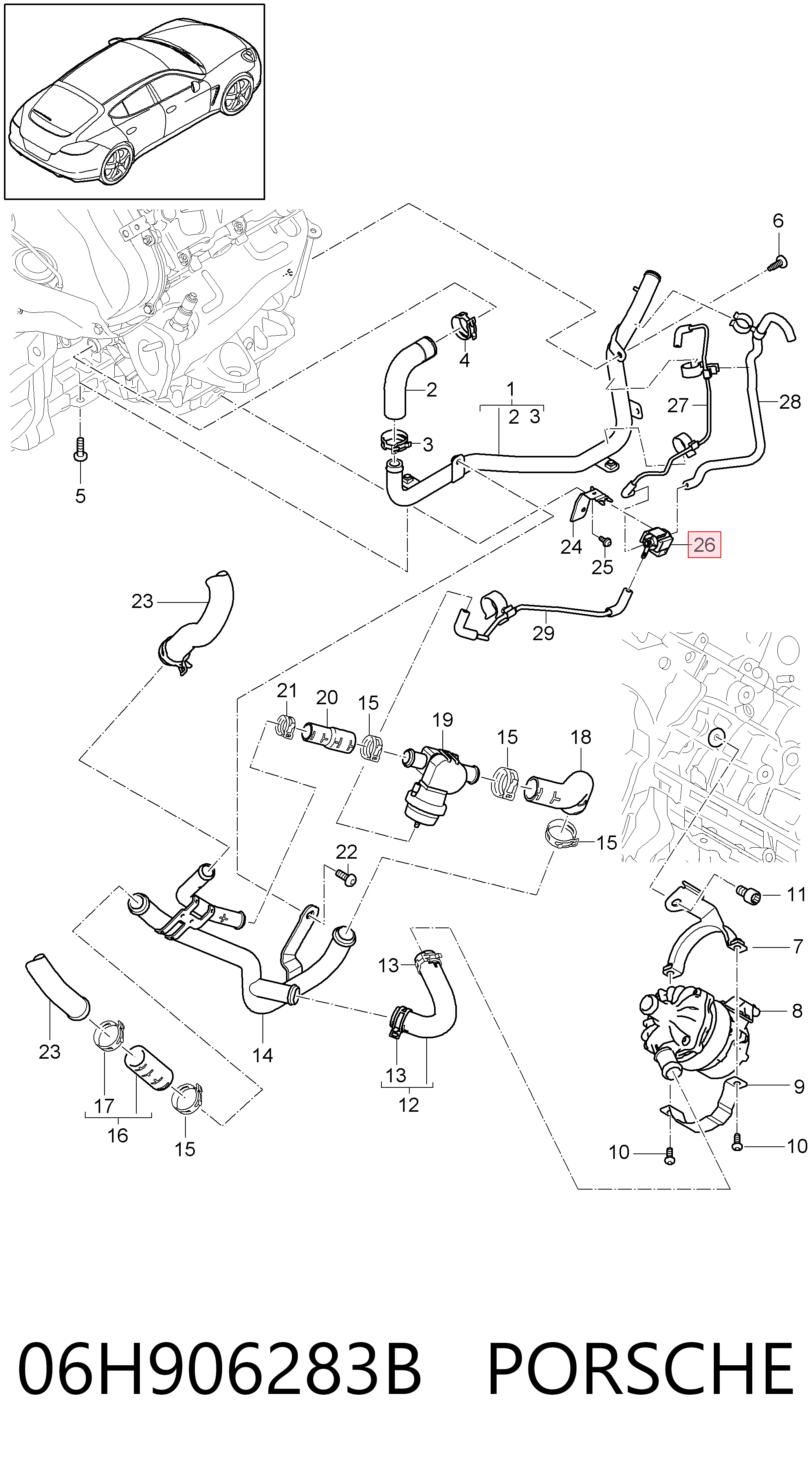 06H906283B Porsche Потенціометр регулювання складу відпрацьованих газів