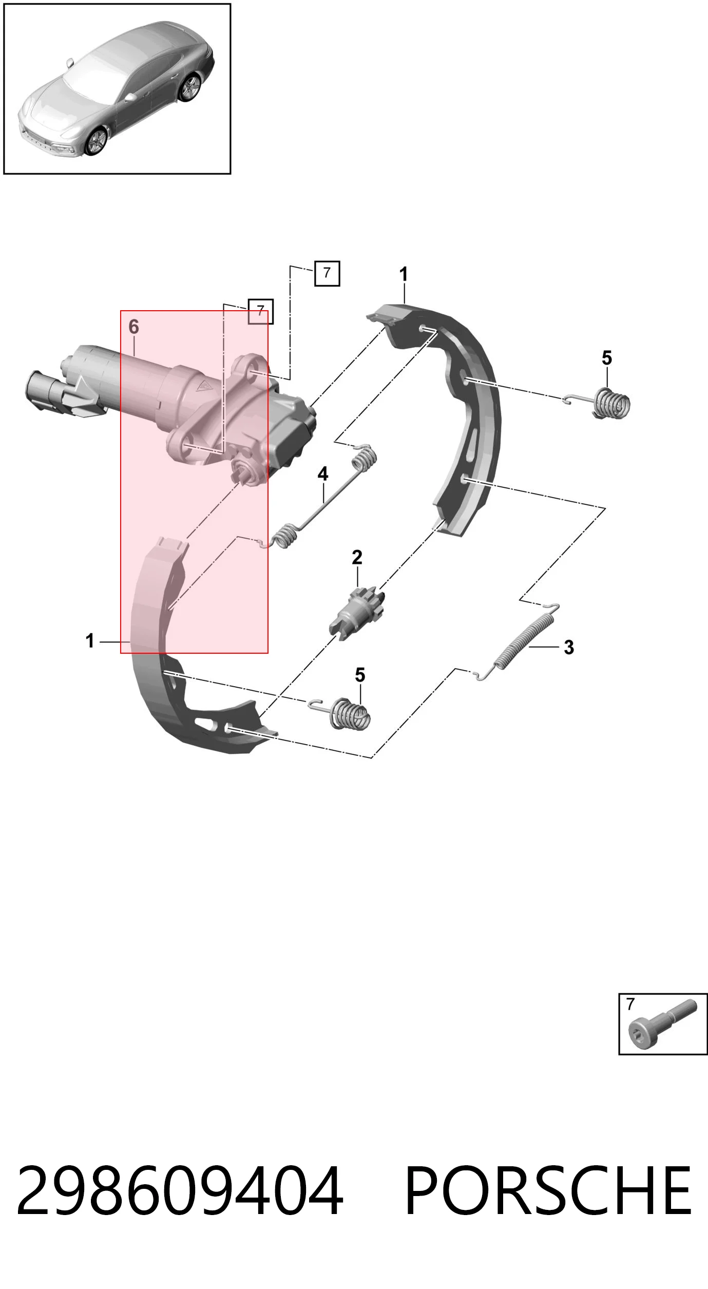 298609404 Porsche Електро мотор ручника