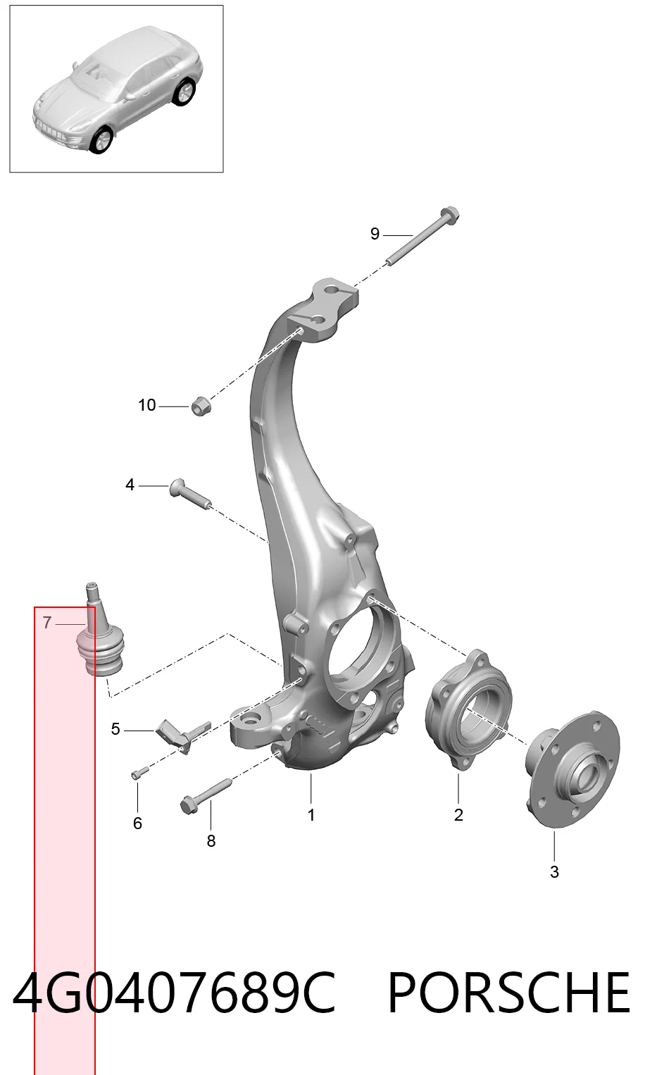 4G0407689C Porsche Кульові на авто