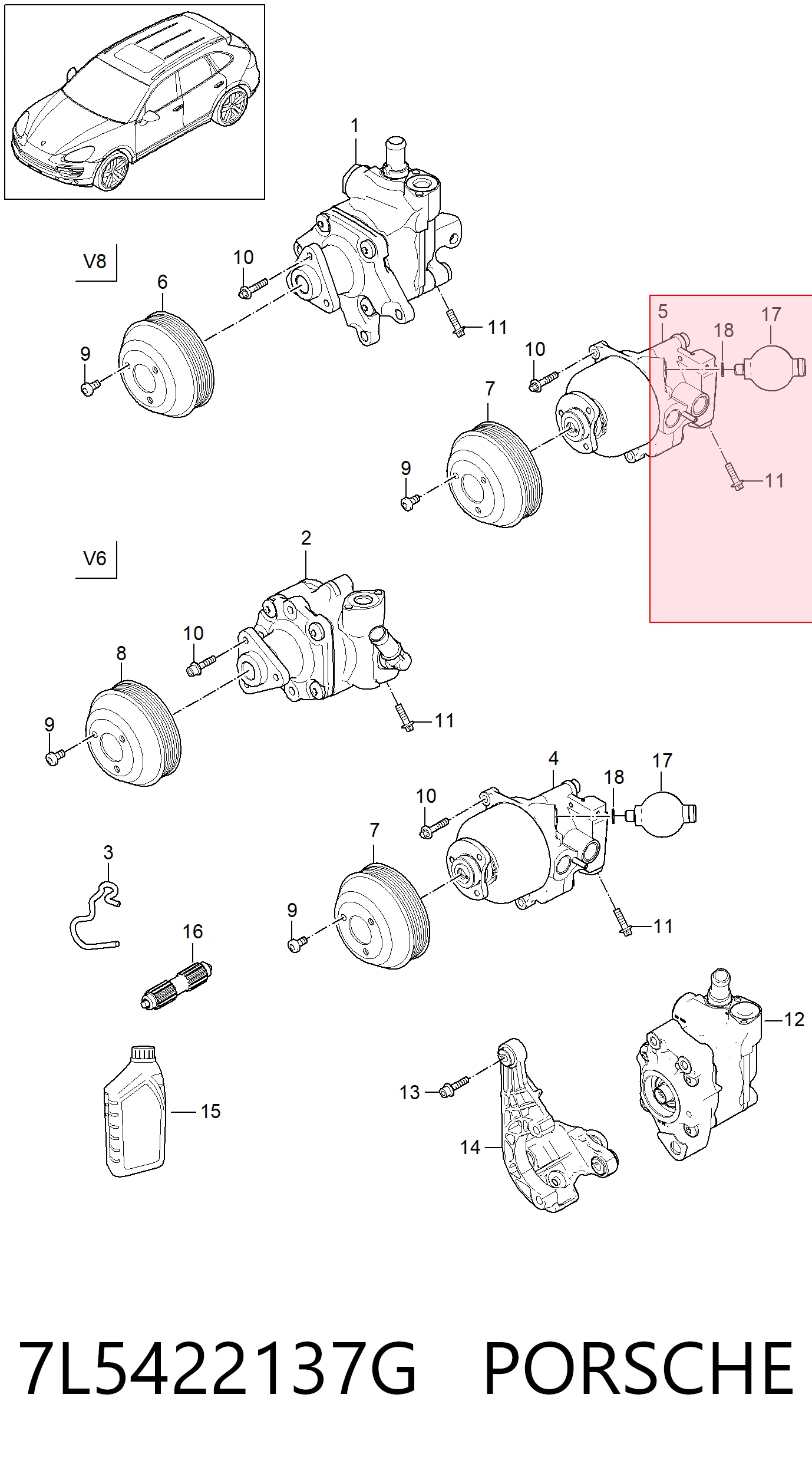 7L5422137G Porsche Насос гідропідсилювача
