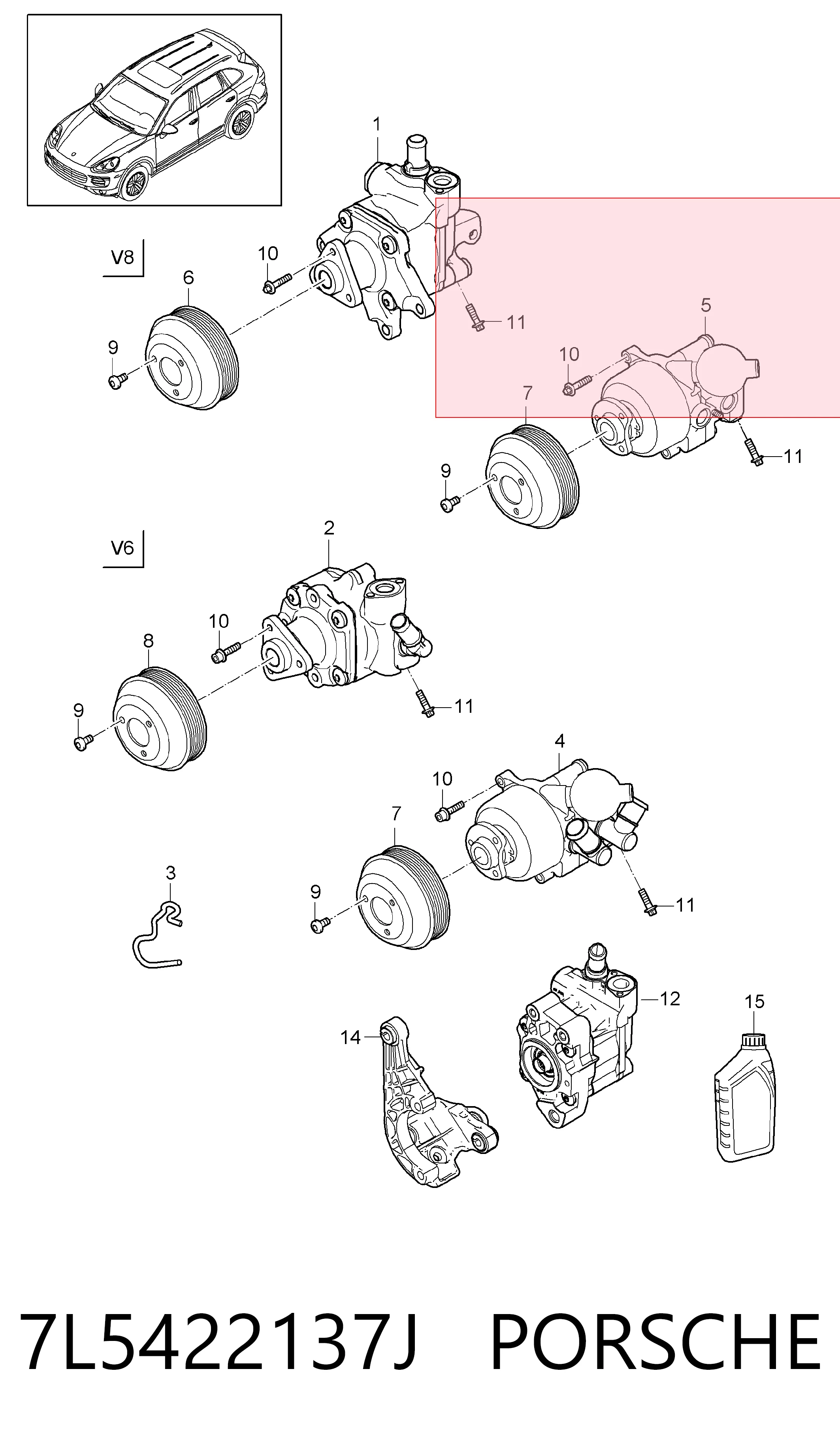 7L5422137J Porsche Насос гідропідсилювача