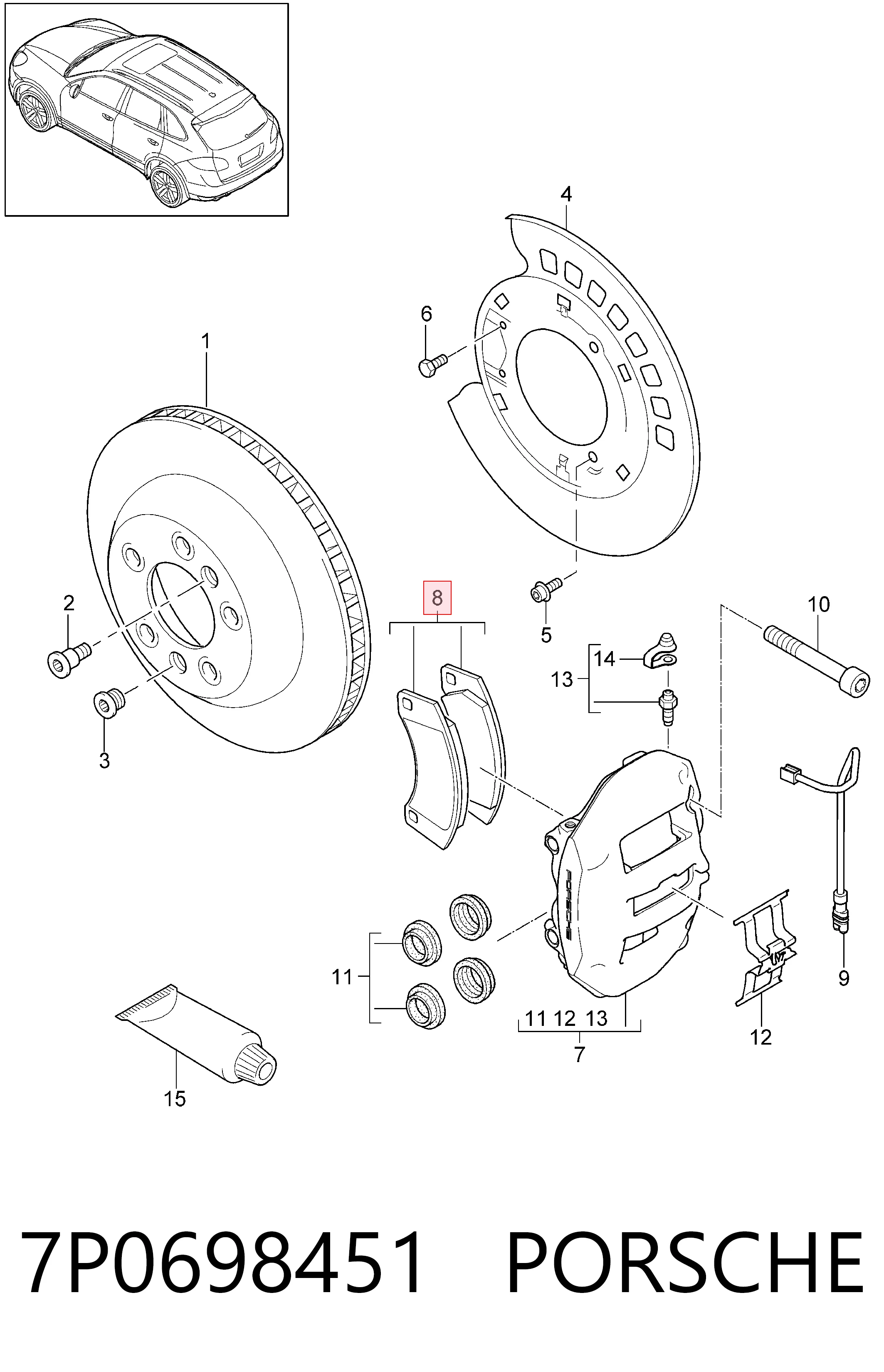 7P0698451 Porsche
