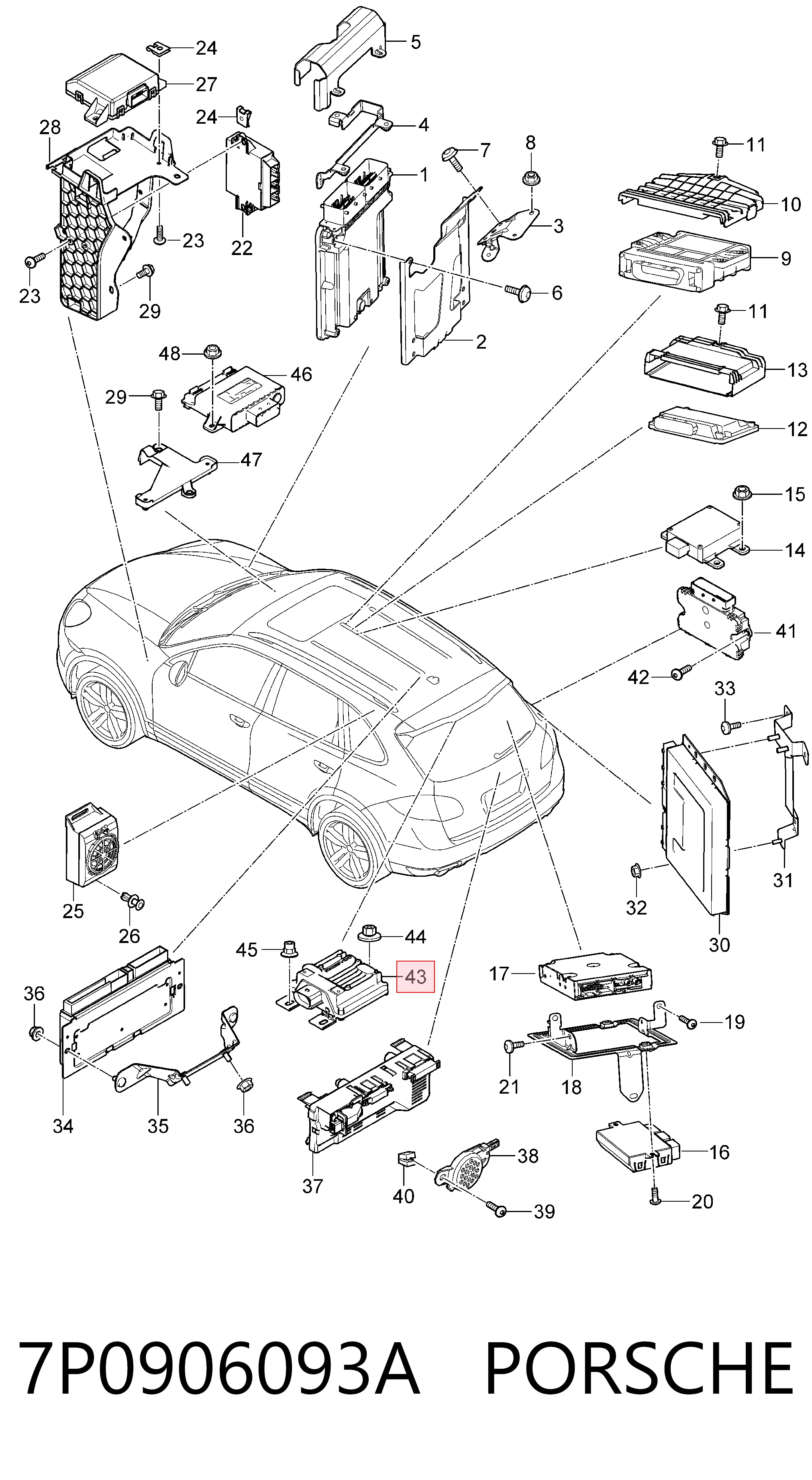 7P0906093A Porsche Модуль управління (ЕБУ) паливного насоса