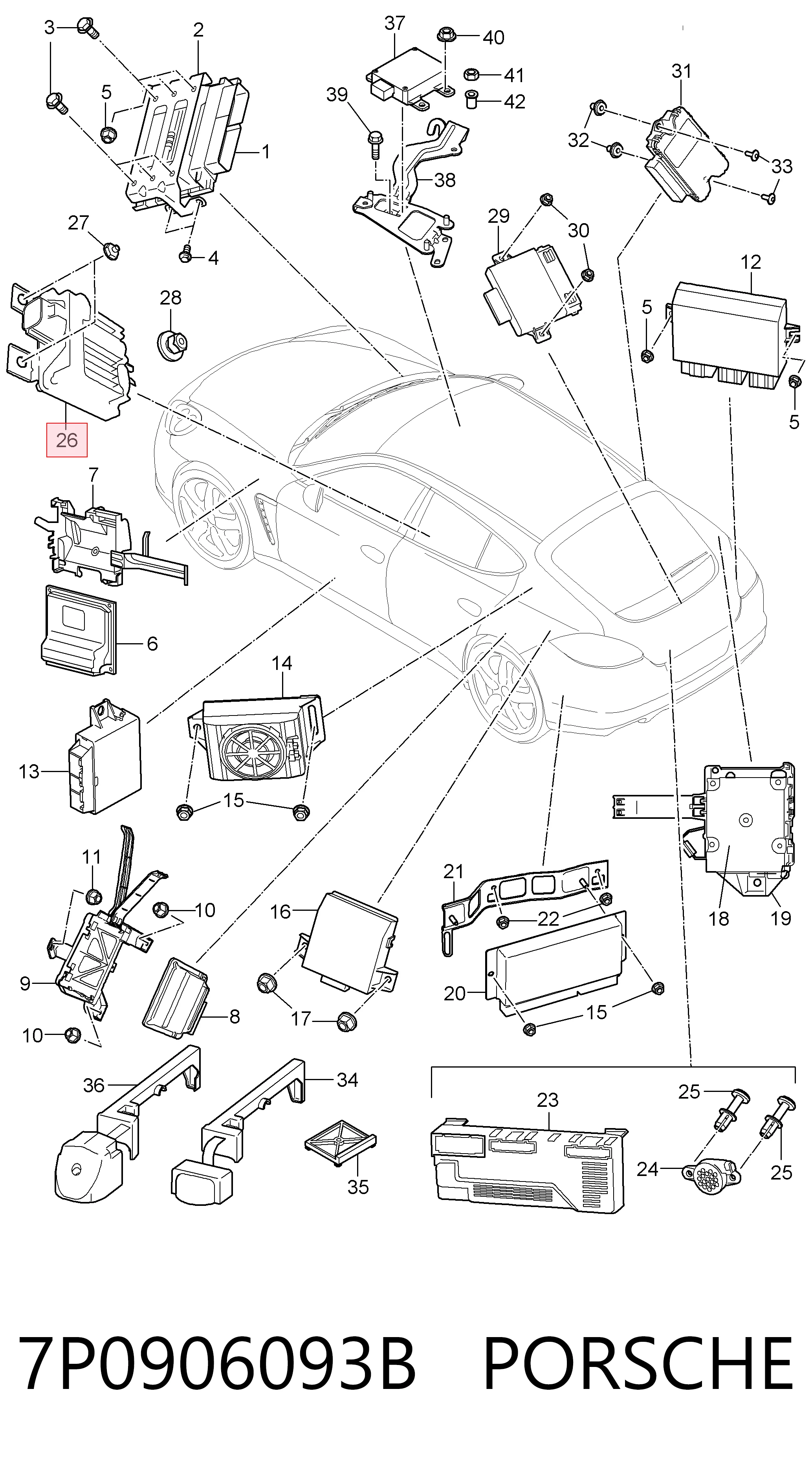 7P0906093B Porsche Модуль управління (ЕБУ) паливного насоса