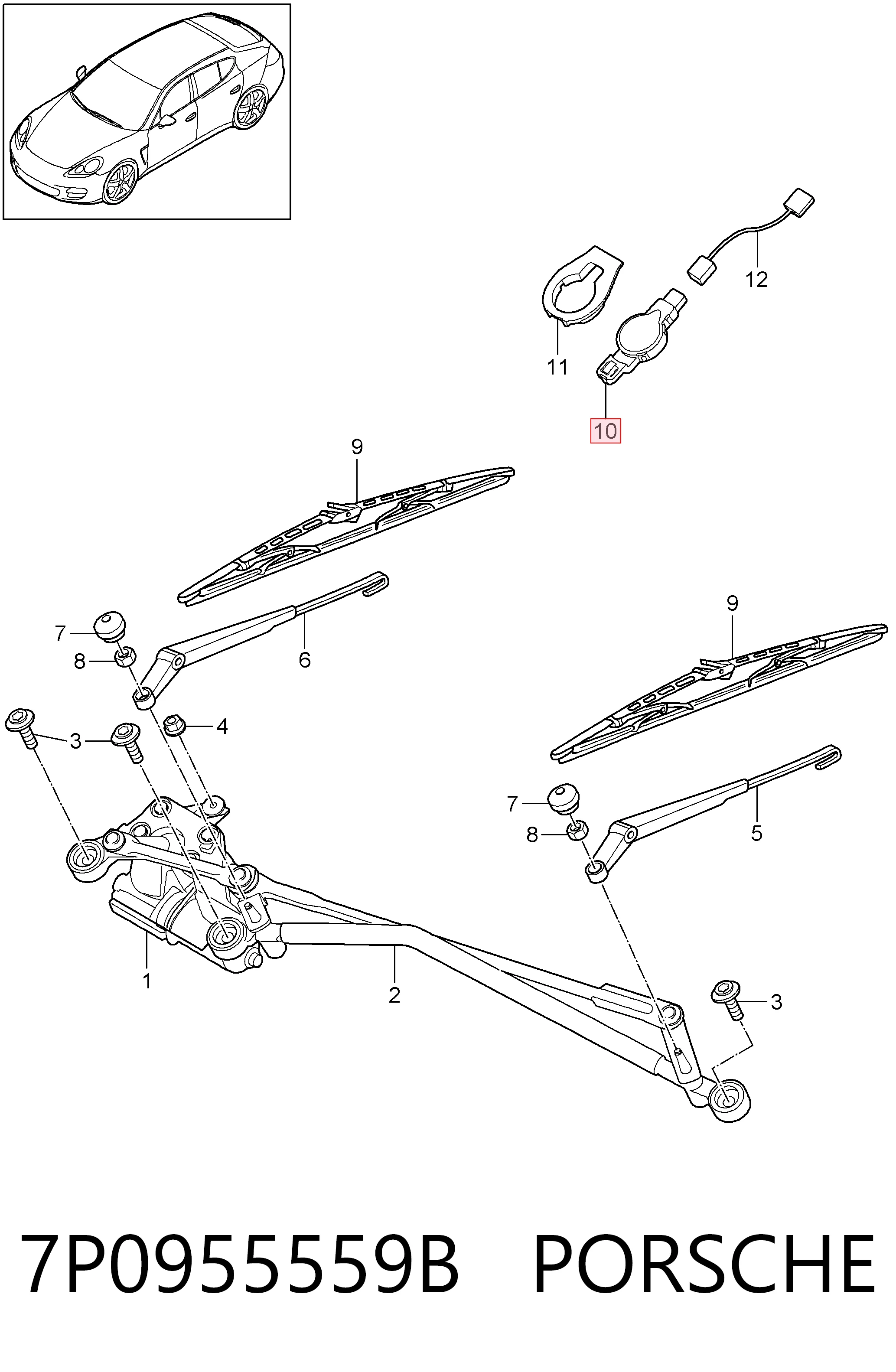 Датчик дощу Porsche Cayenne II позашляховик (92A) (2010 - 2026) ціна, від 12.67 USD