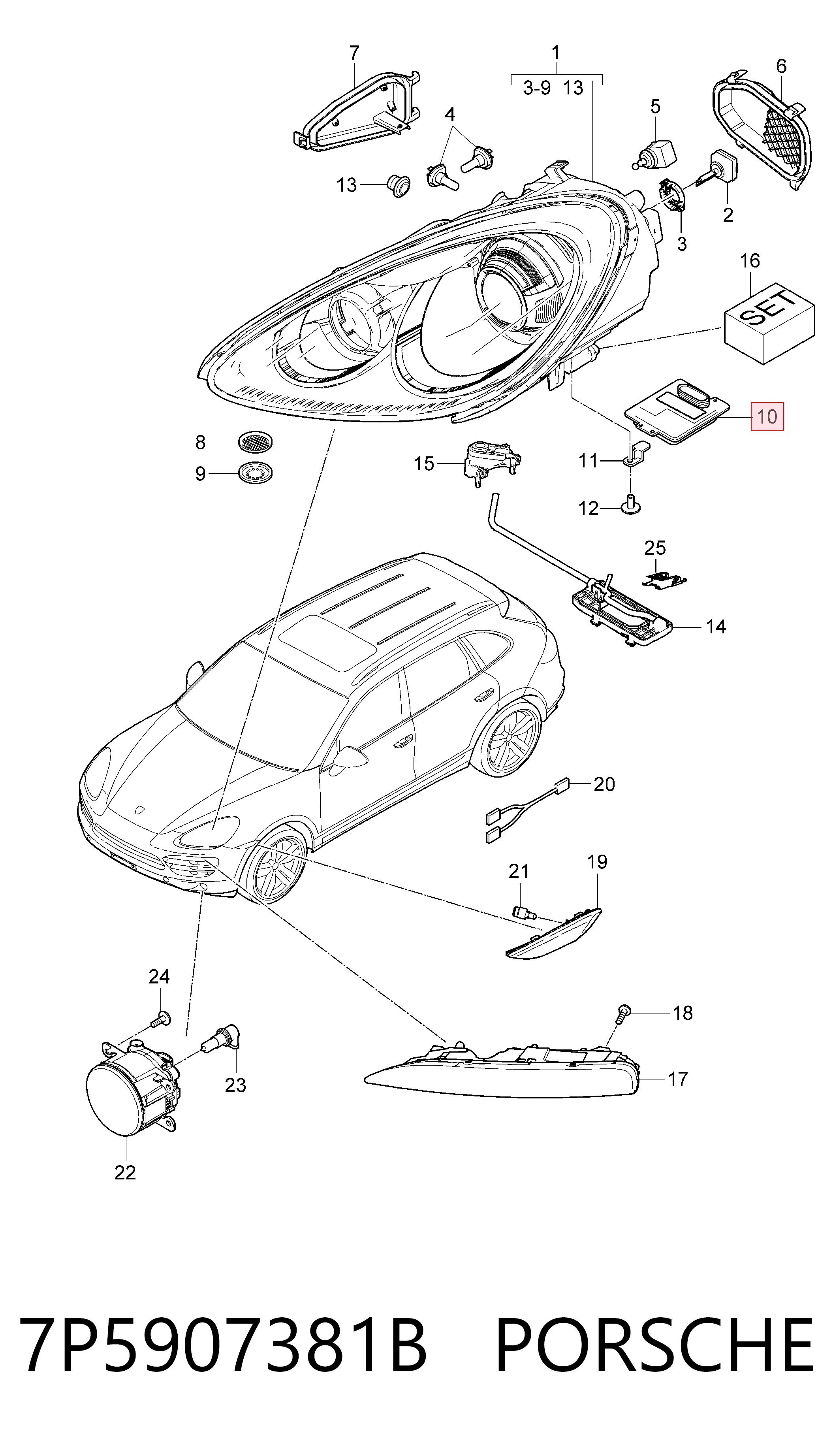 7P5907381B Porsche Блок розпалювання, ксенон