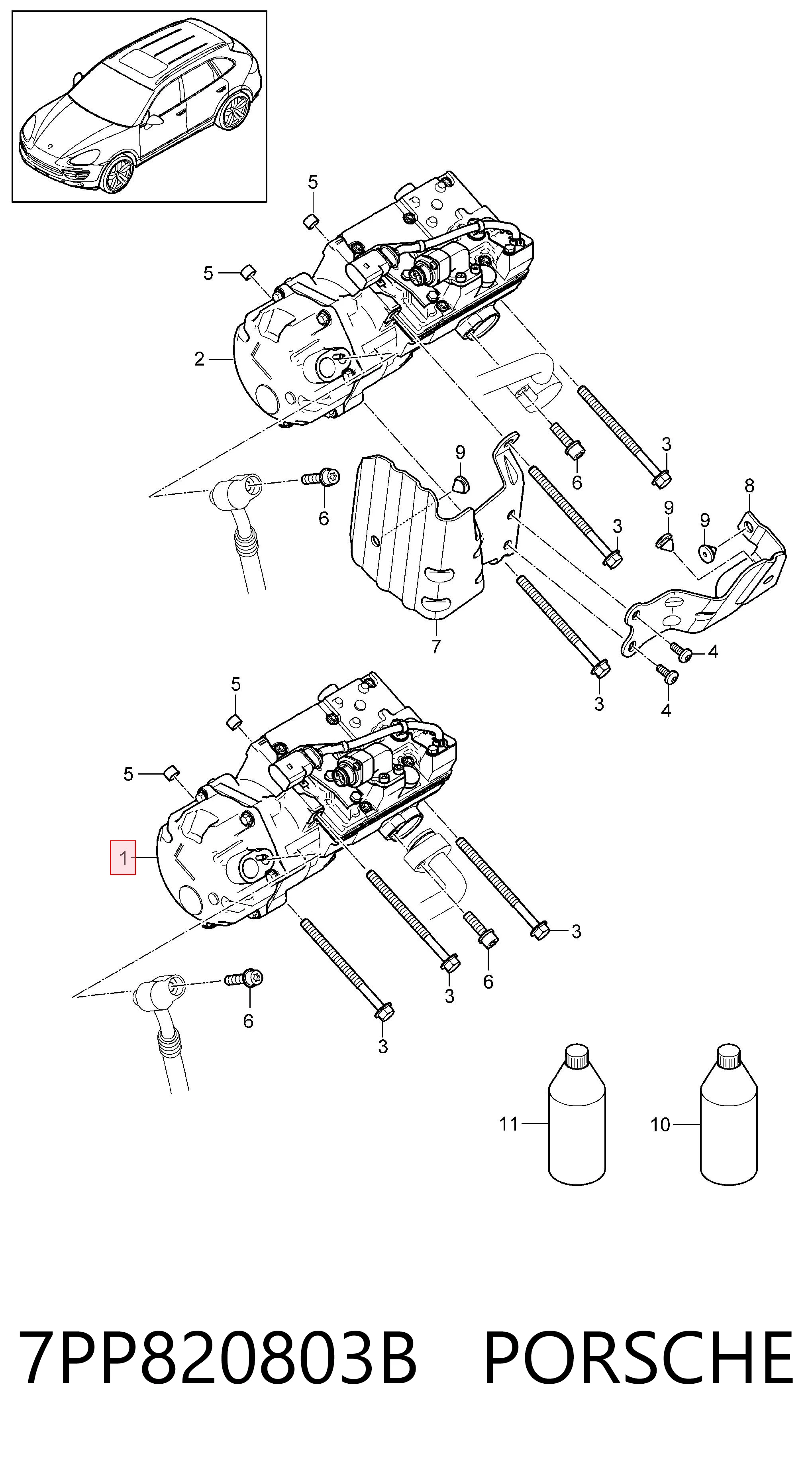 7PP820803B Porsche Компресор холодоагенту