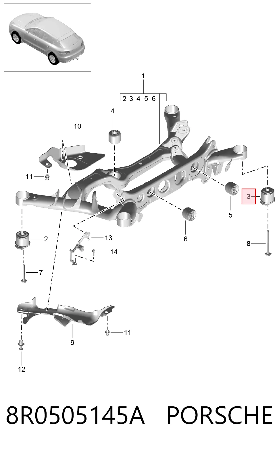  Сайлентблок задньої балки Audi A5 