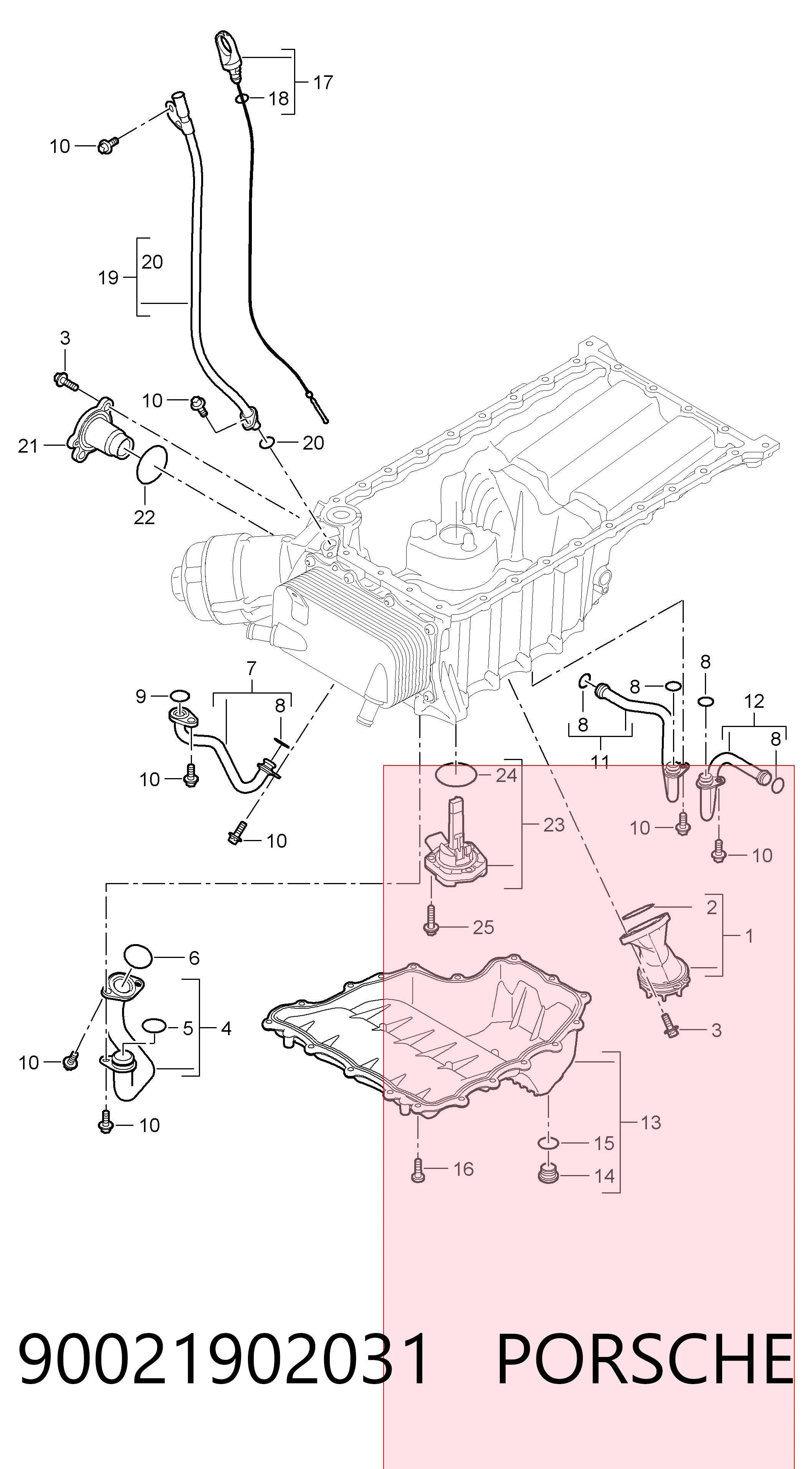 90021902031 Porsche Пробка піддона двигуна