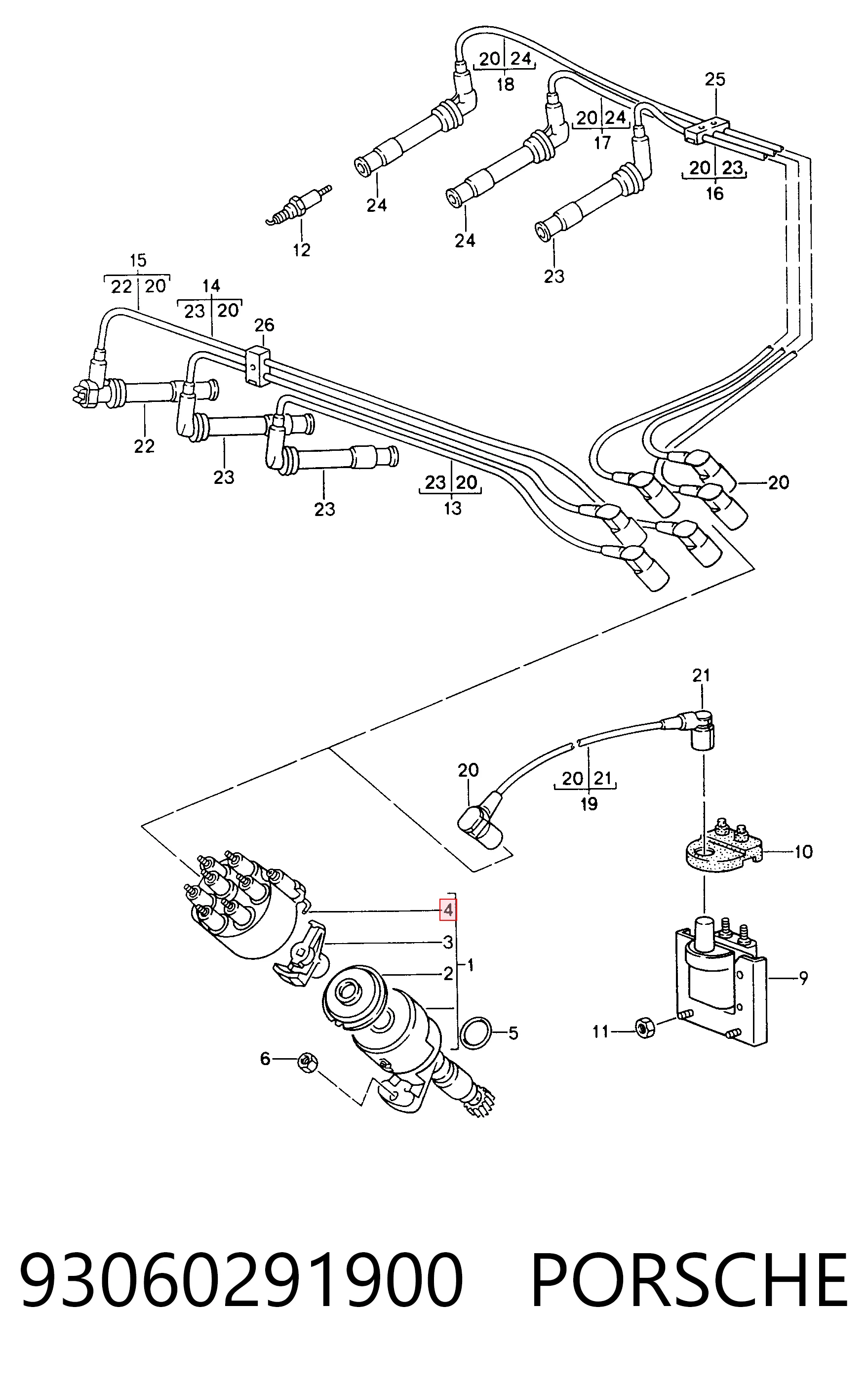 93060291900 Porsche Кришка розподільника запалювання / трамблера
