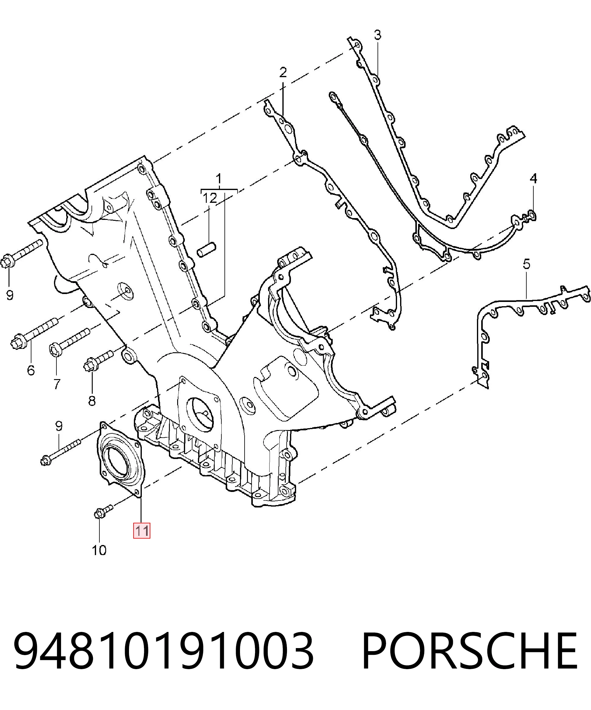 94810191003 Porsche Сальник колінчастого валу