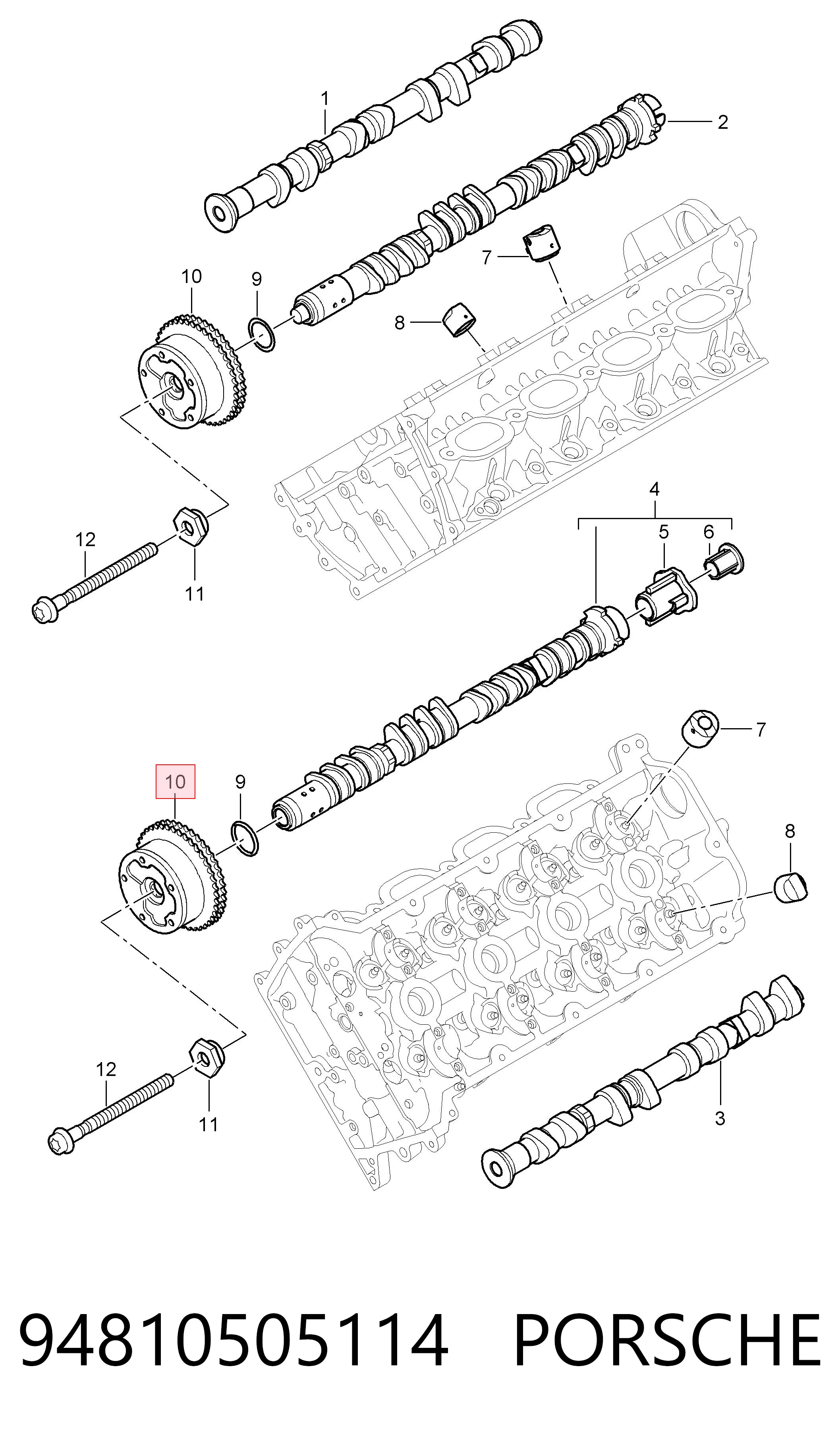 94810505115 VAG Шестерня приводу розподільного валу