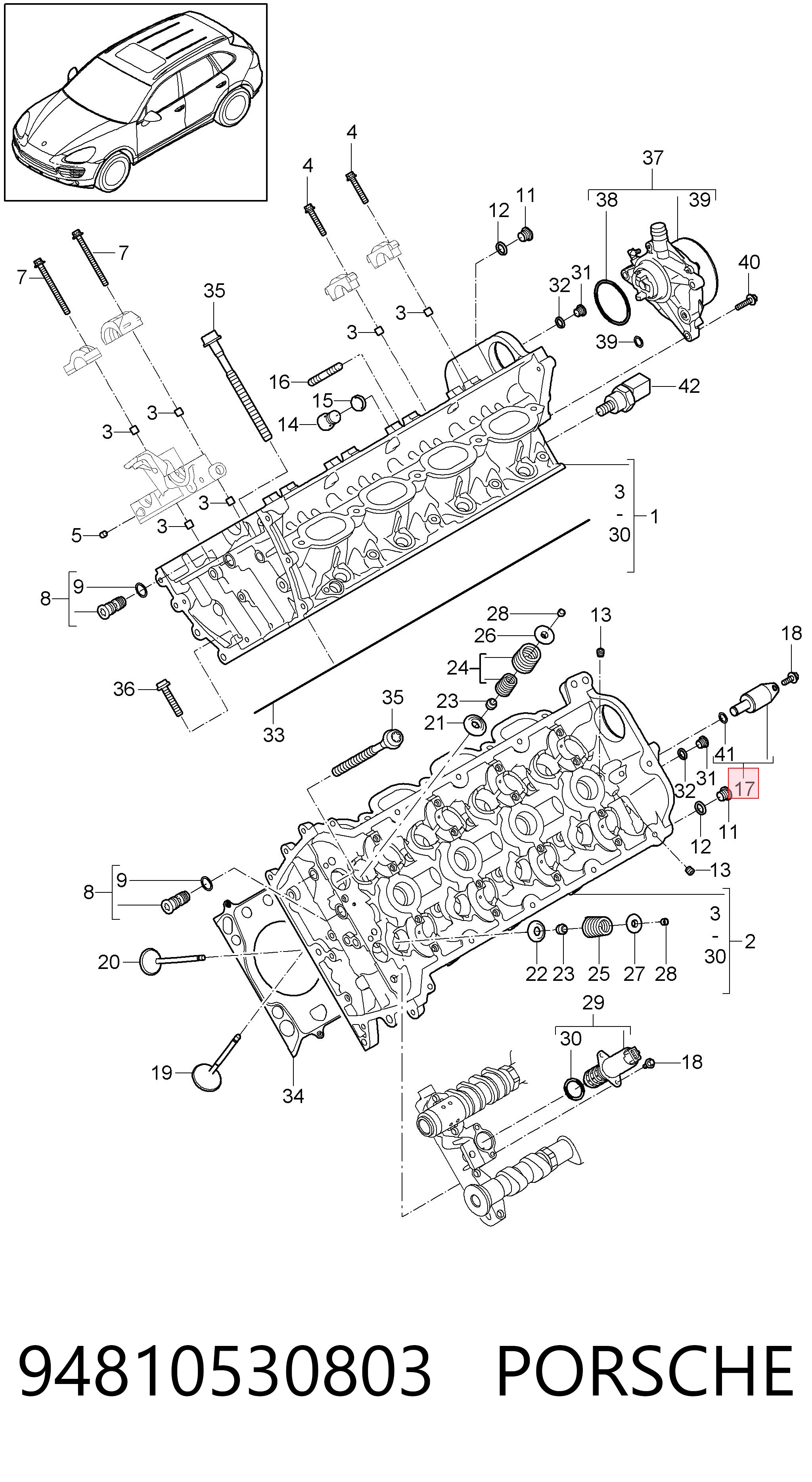 94810530803 Porsche Клапан / заслінка вакуумного насоса