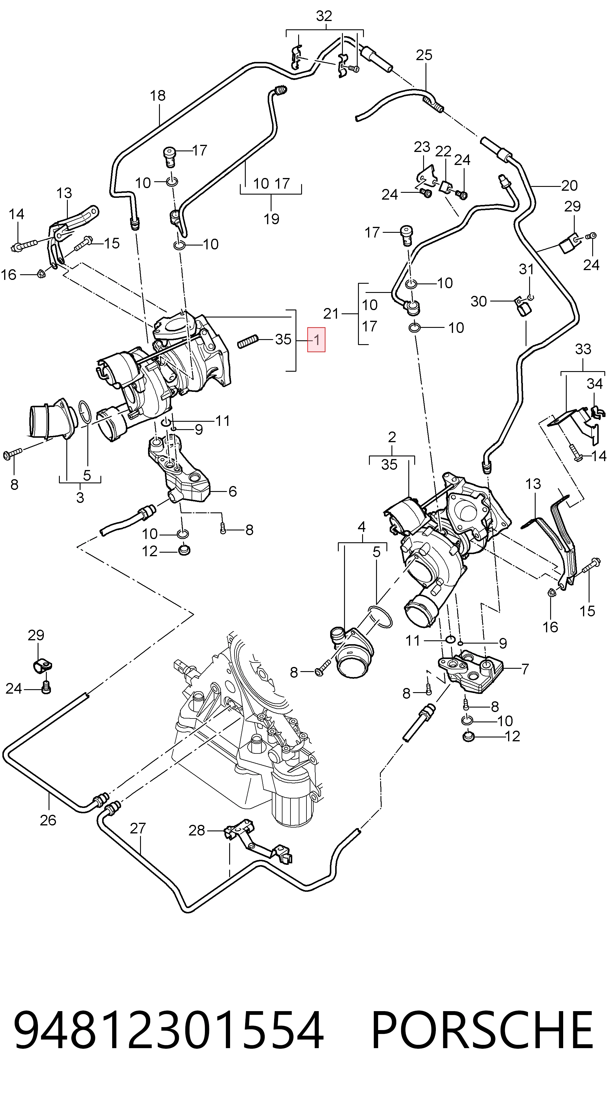 94812301554 Porsche Турбонаддув