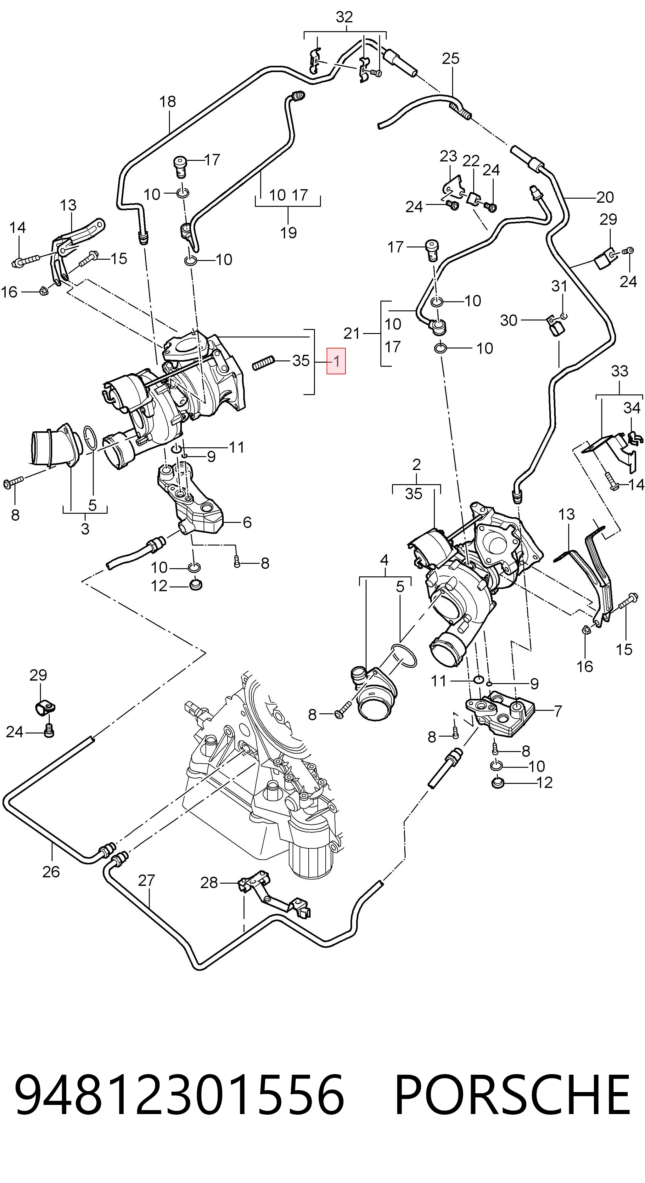 94812301556 Porsche Турбонаддув