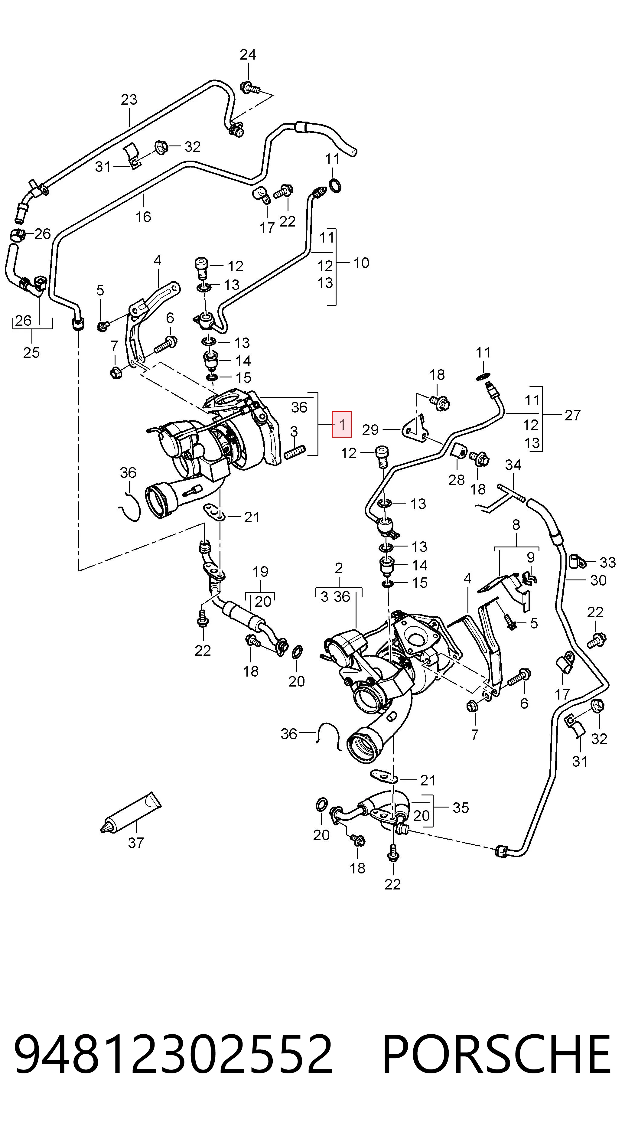 94812302552 Porsche Турбонаддув