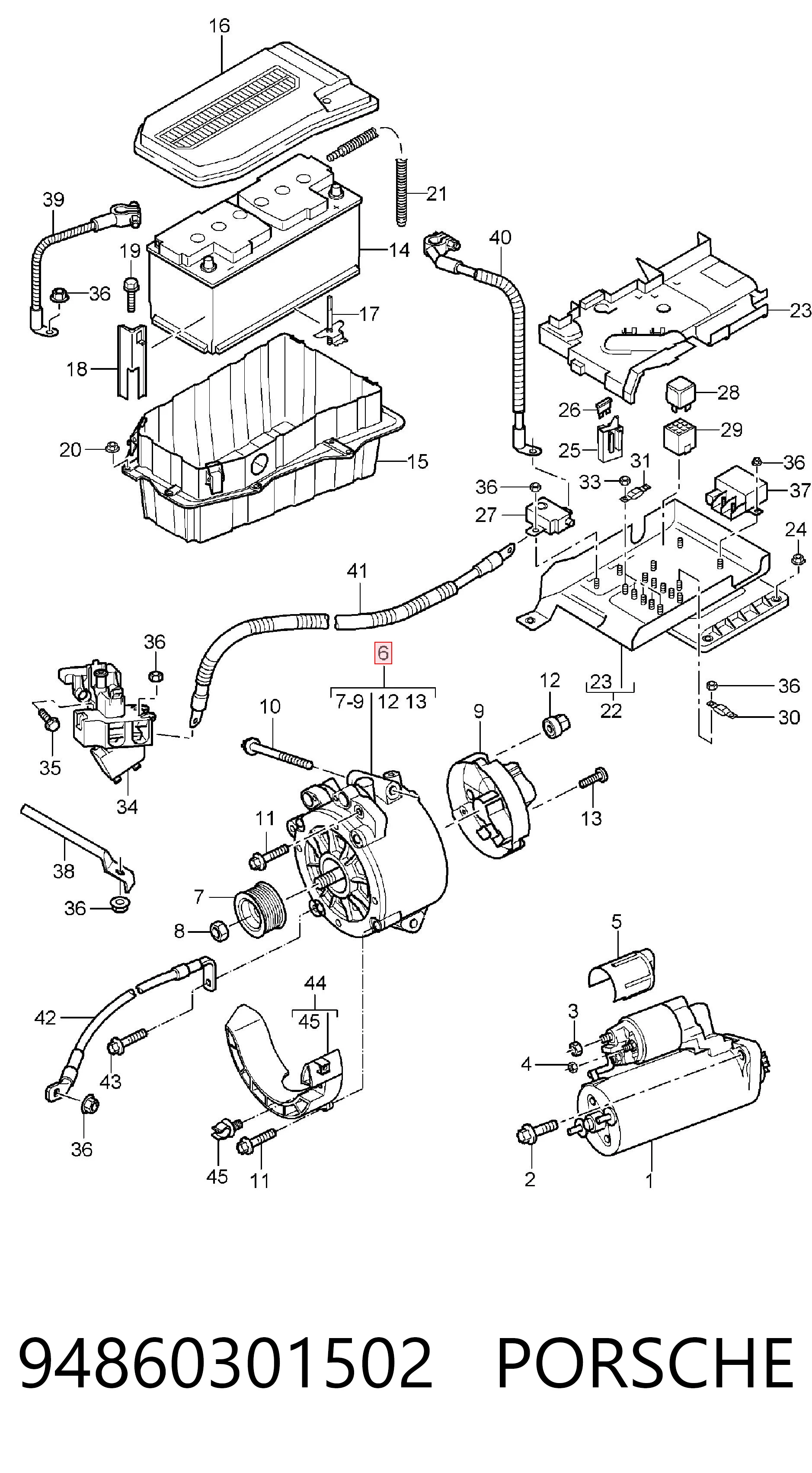 94860301502 Porsche Авто генератор
