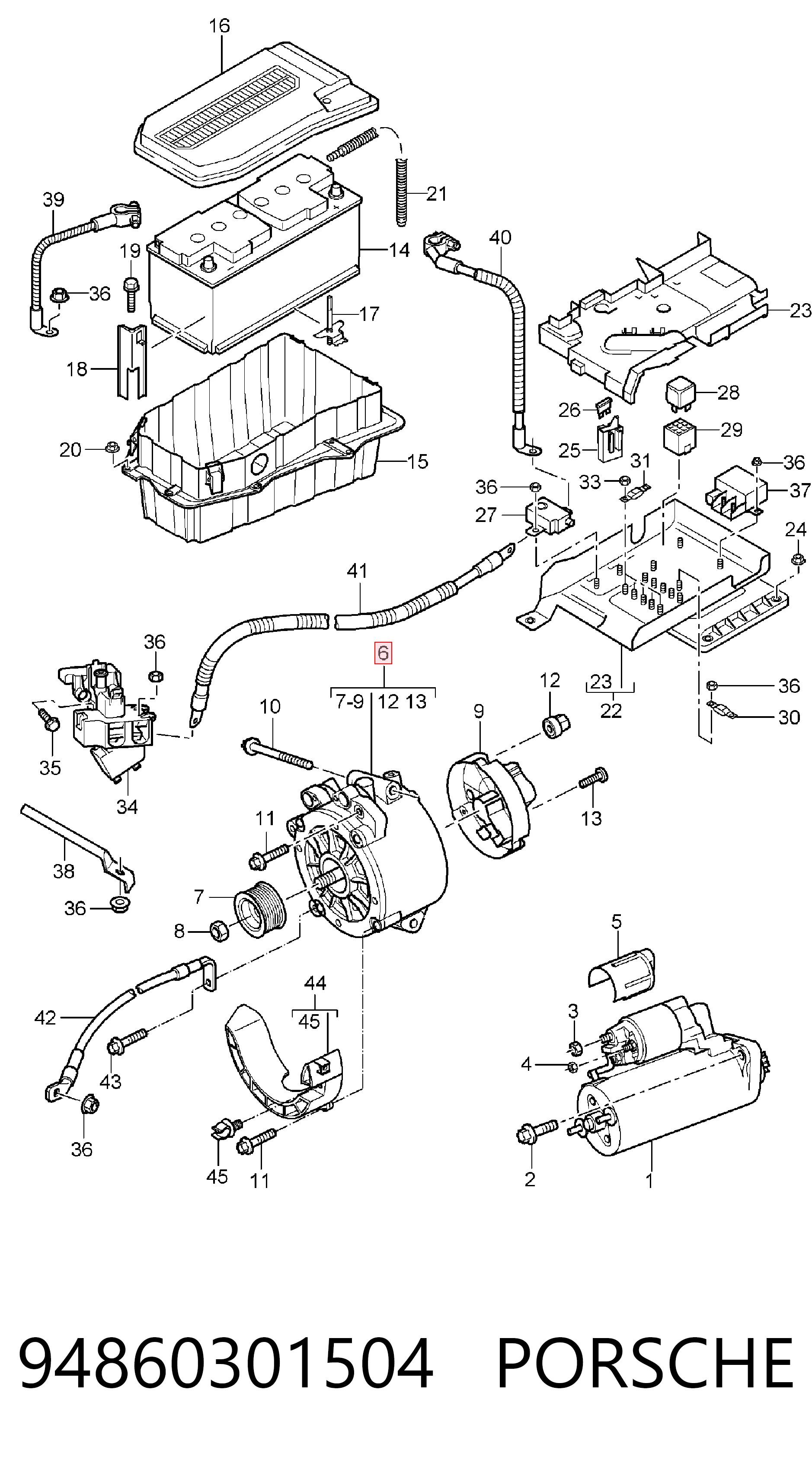 94860301504 Porsche Авто генератор