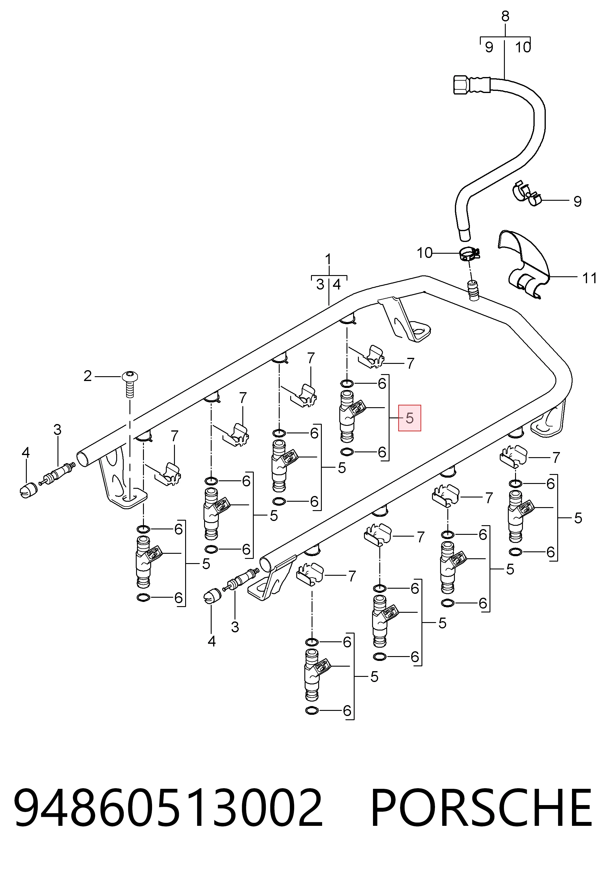 Форсунка паливна Porsche 94860513002 ціна, від 13.93 USD