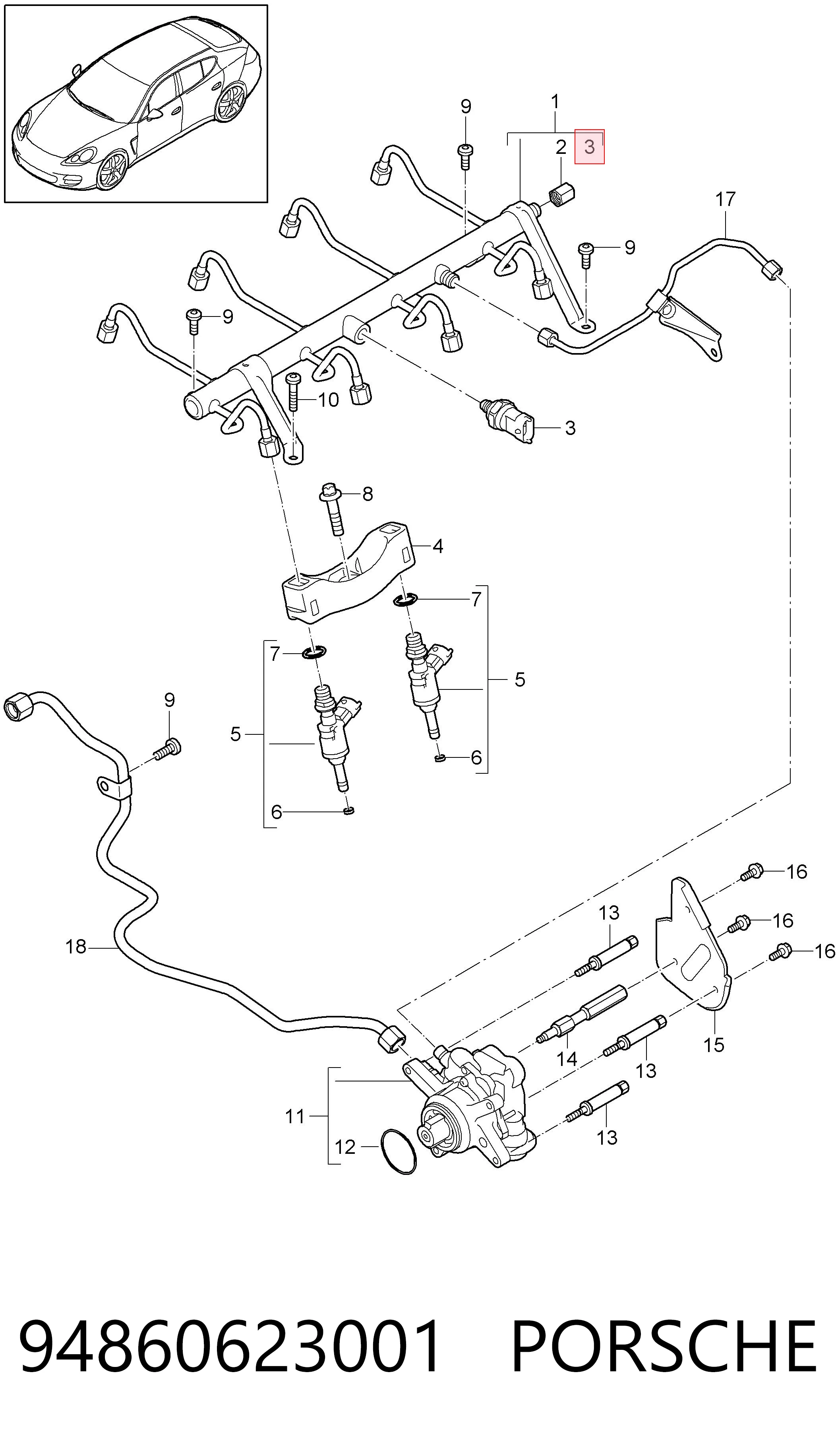 94860623001 Porsche Манометри