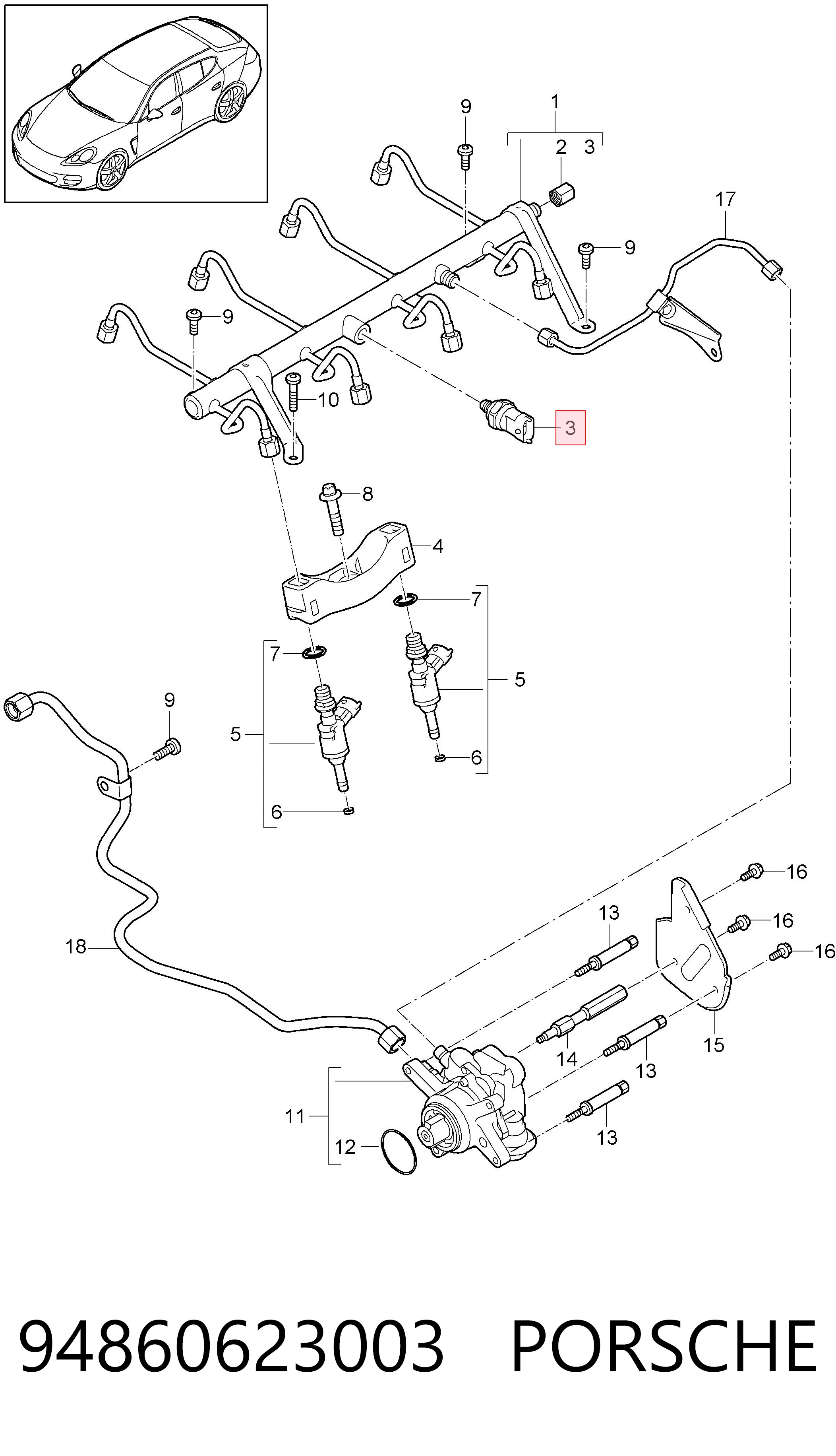 94860623003 Porsche Манометри