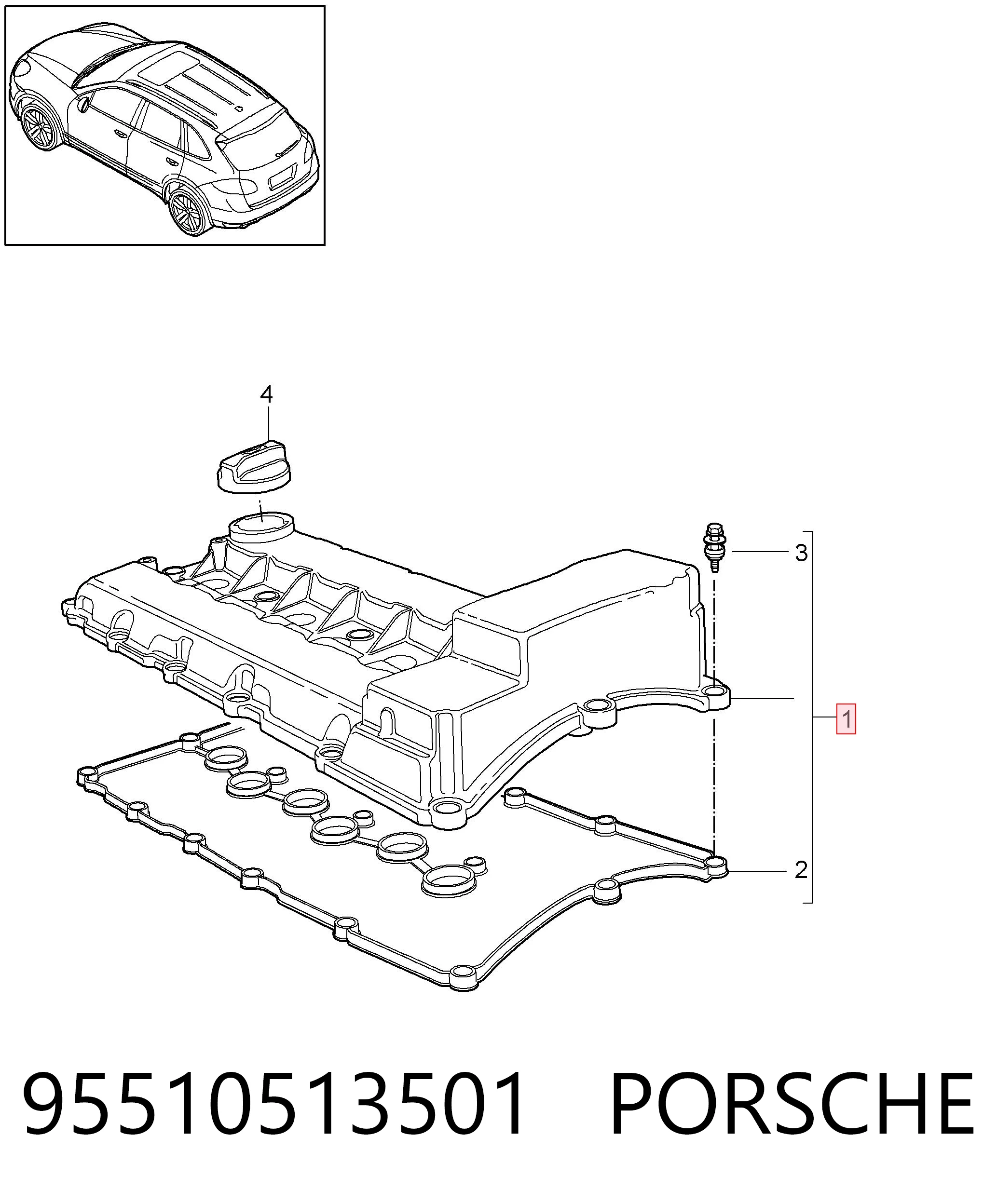 Кришка двигуна на Porsche Cayenne II 92A