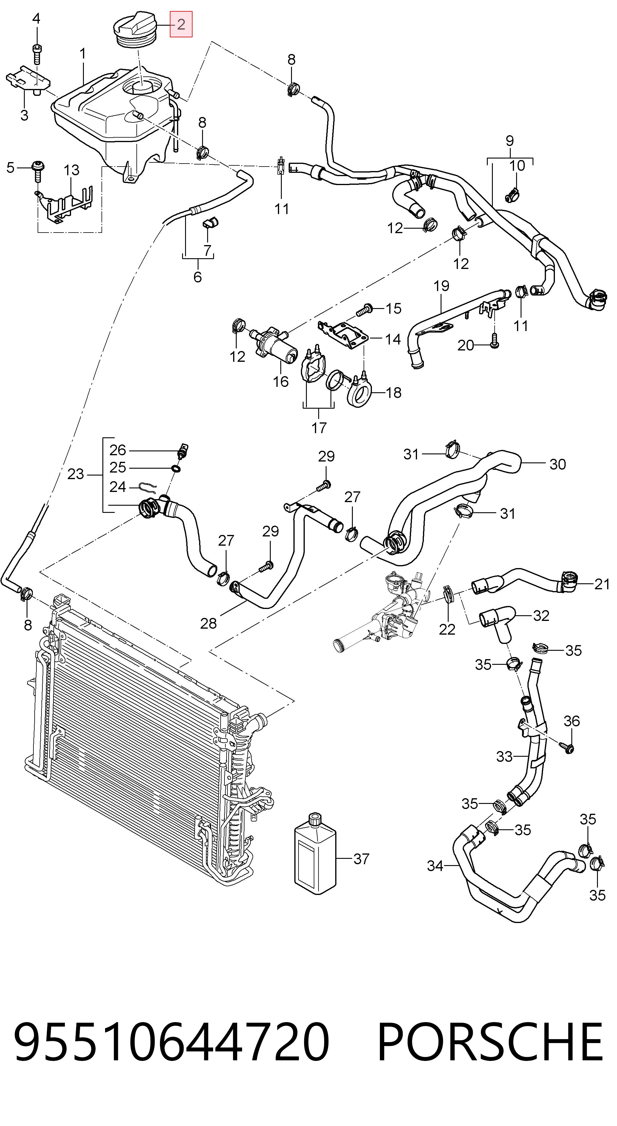 95510644720 Porsche Пробка розширювального бачка