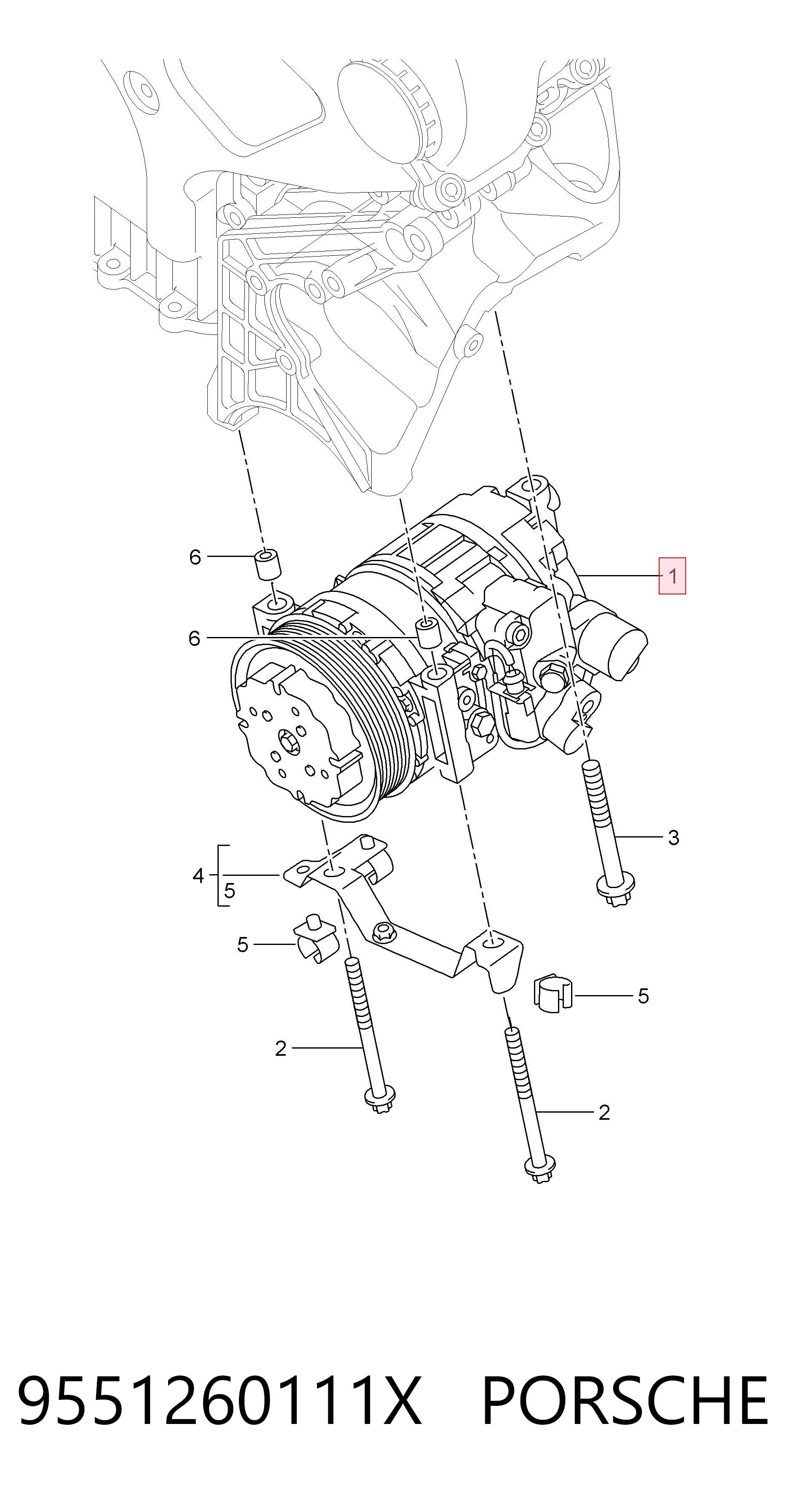 9551260111X Porsche Компресор холодоагенту
