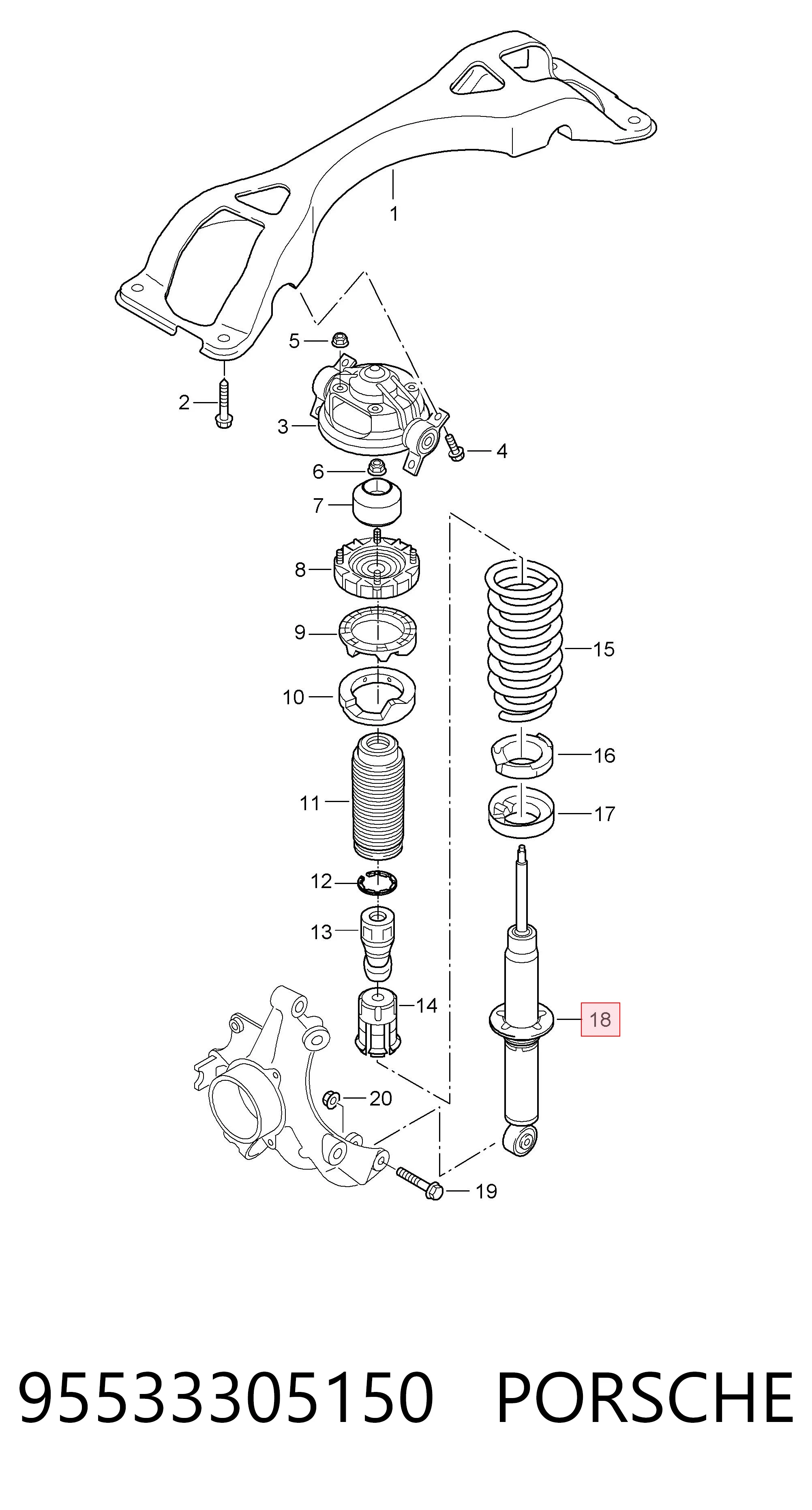 Купити 7P5513029G VAG Стійка амортизатора задня