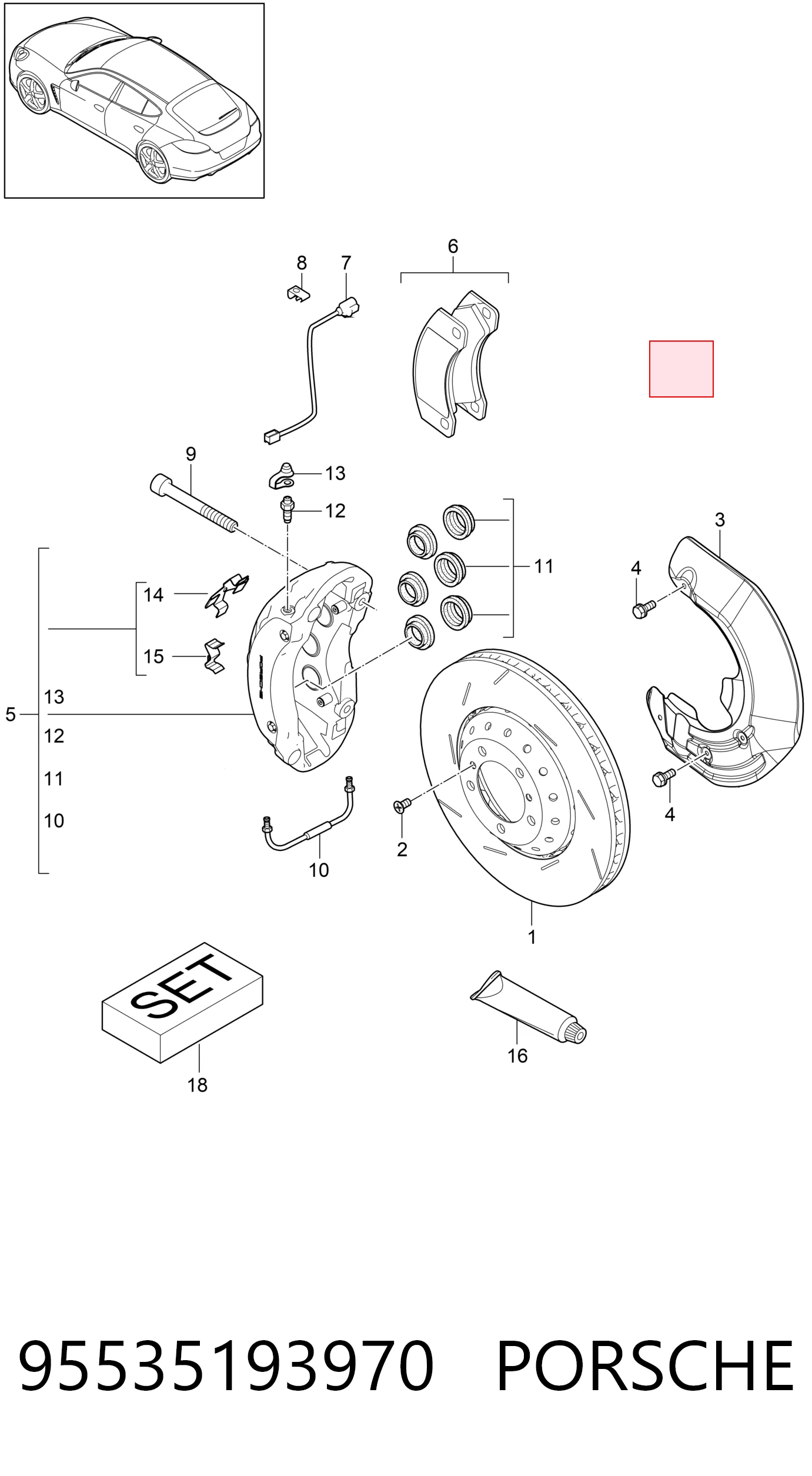 95535193970 Porsche Передні гальмівні колодки