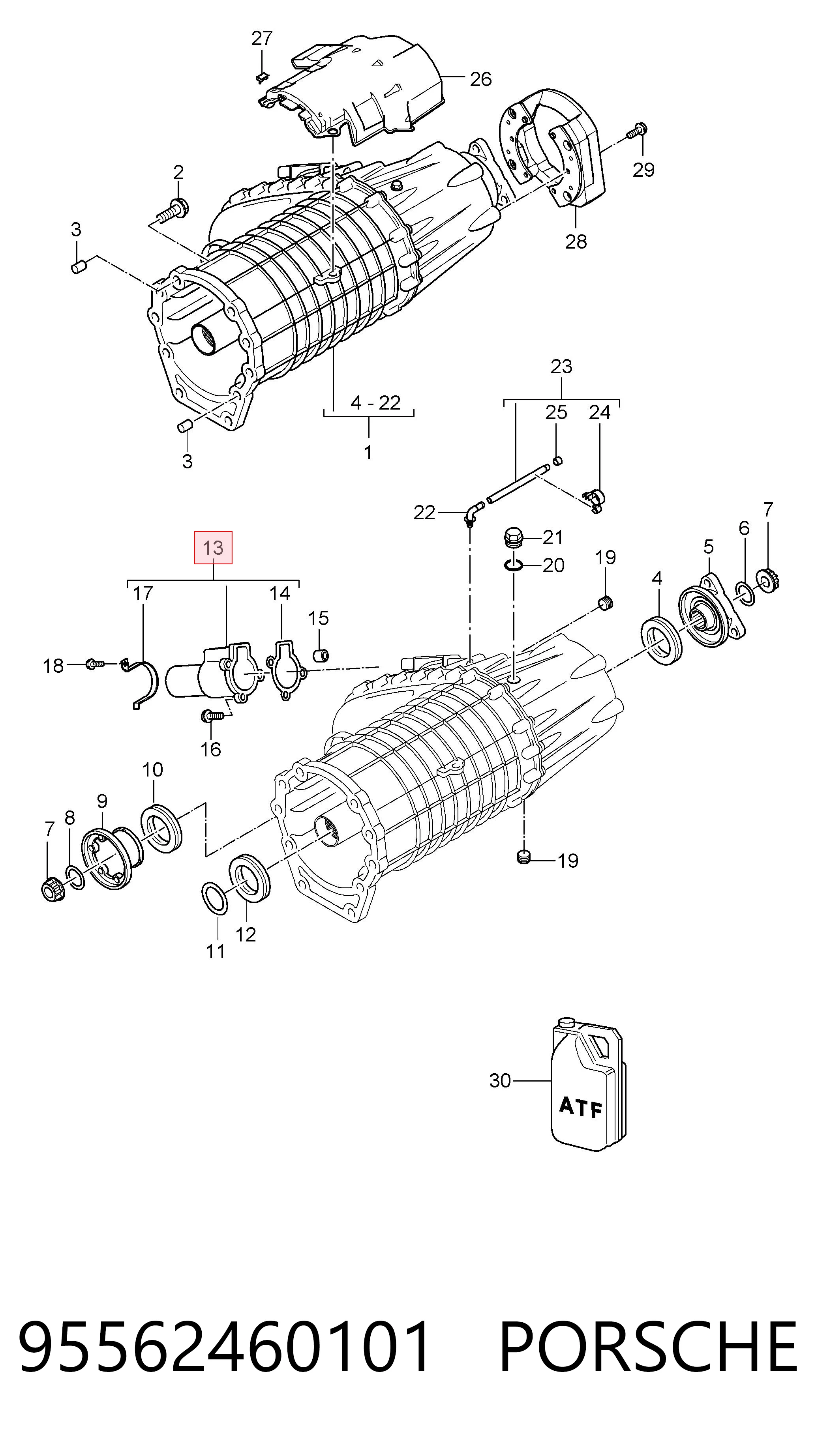 95562460101 Porsche Двигун управління роздавальної коробкою