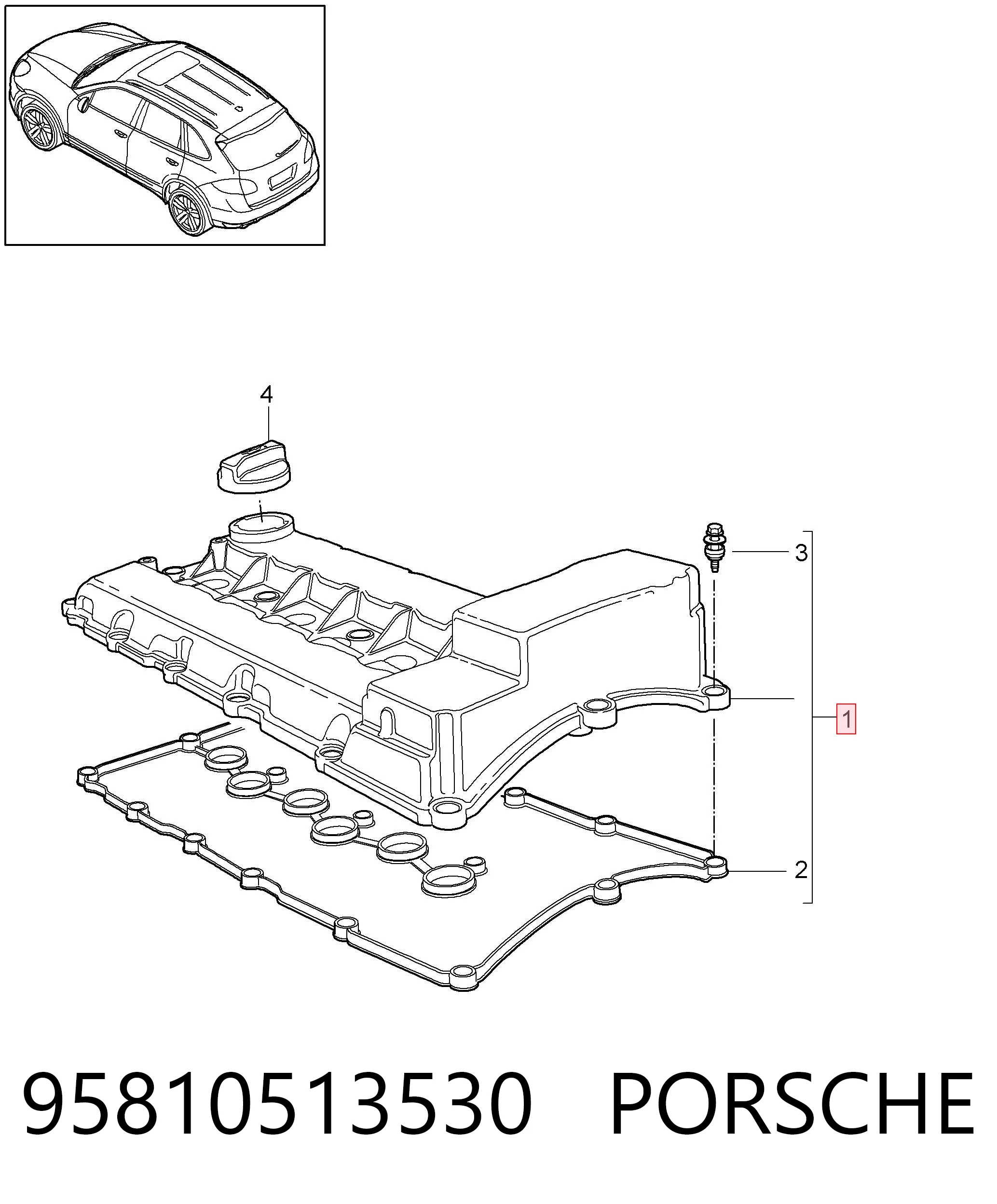 Купити Клапанна кришка Porsche Cayenne II 92A