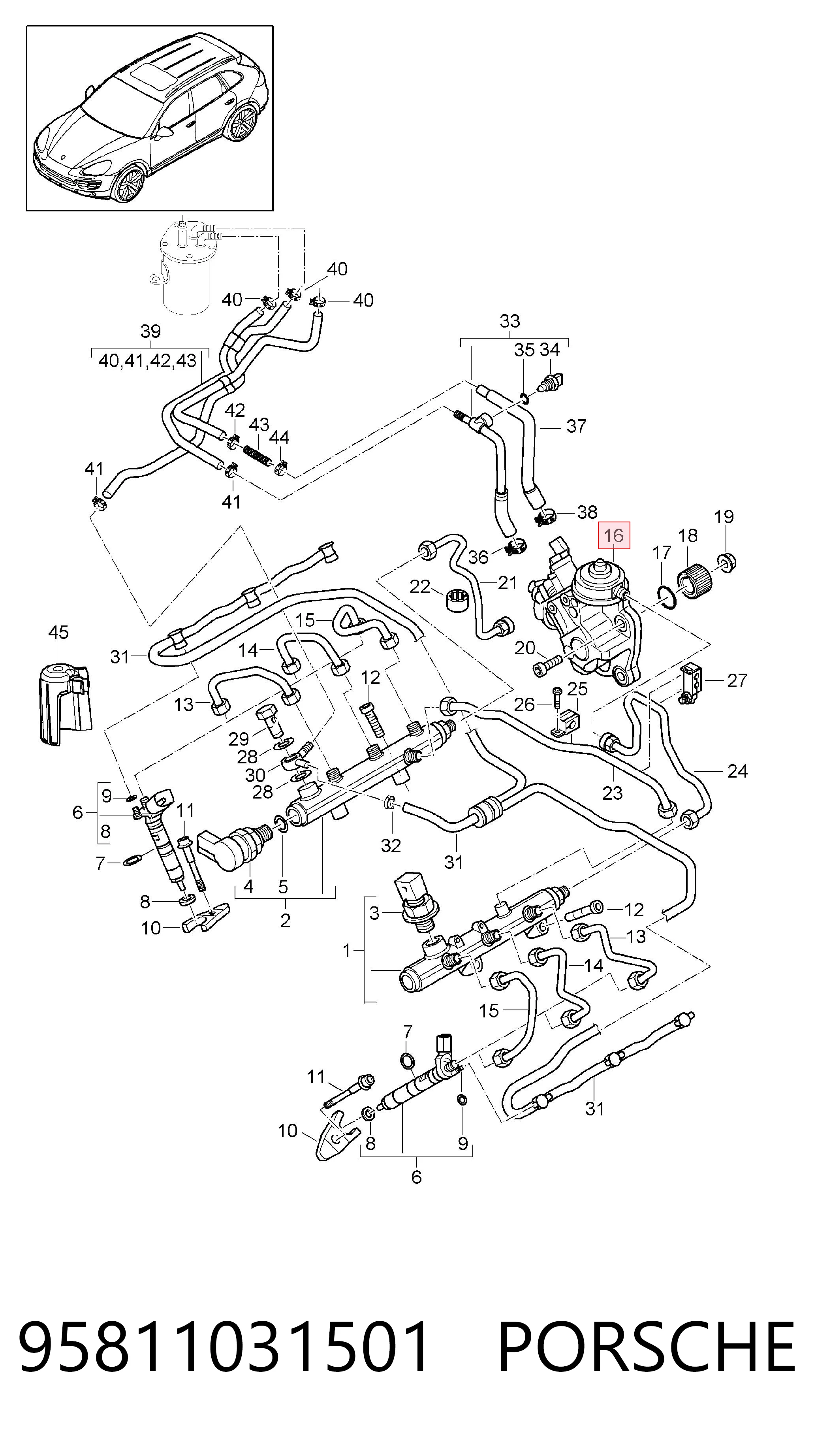 95811031501 Porsche Насос паливний високого тиску (ПНВТ)